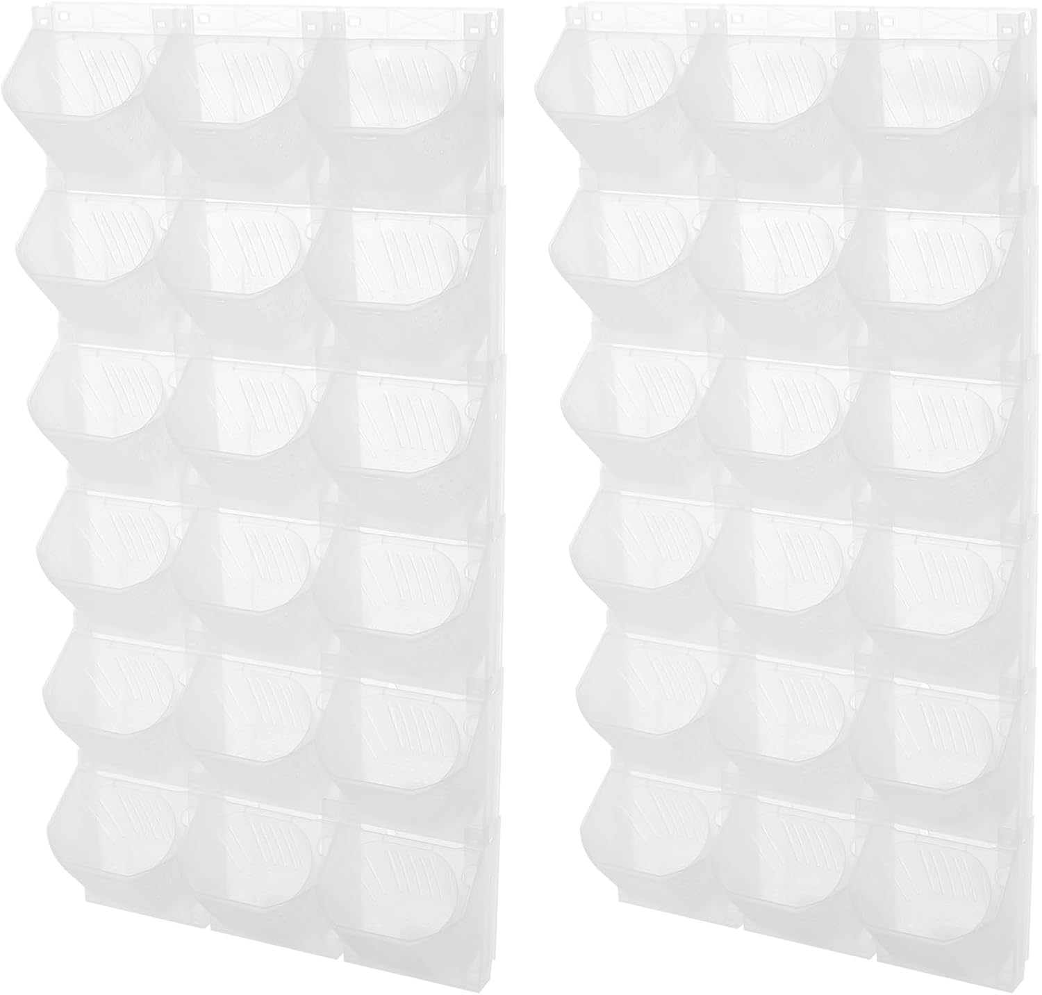 Wall Planter with 36 Pots, Vertical Garden Wall-Mounted Indoor & Outdoor Flower Pot Holder for Herbs, Vegetables, Succulents, Plastic Planter with Drainage Holes (White)