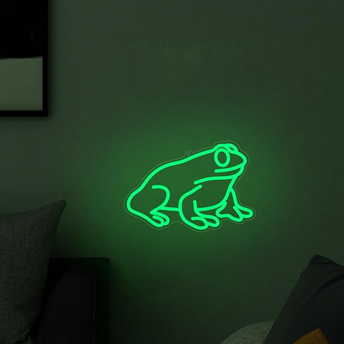 Lampeez Frog Neon Sign, Frog Lamp Wall Decor, Dimmable LED Neon Art Signs USB Powered, for Man Cave, Home, Patio, Garden, Bars, Stores, Clubs, Ideal Gift for Friends, Family and Kids