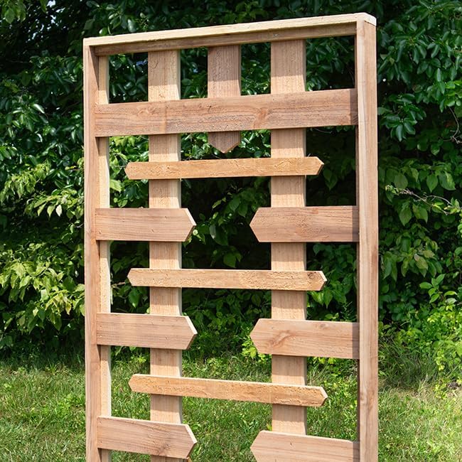 Premium Cedar Camelot Trellis – 72" H x 28" W Elegant Wooden Garden Trellis for Climbing Plants – Outdoor Cedar Lattice Panel for Privacy & Decor – Sturdy Plant Support by Prime Retreat