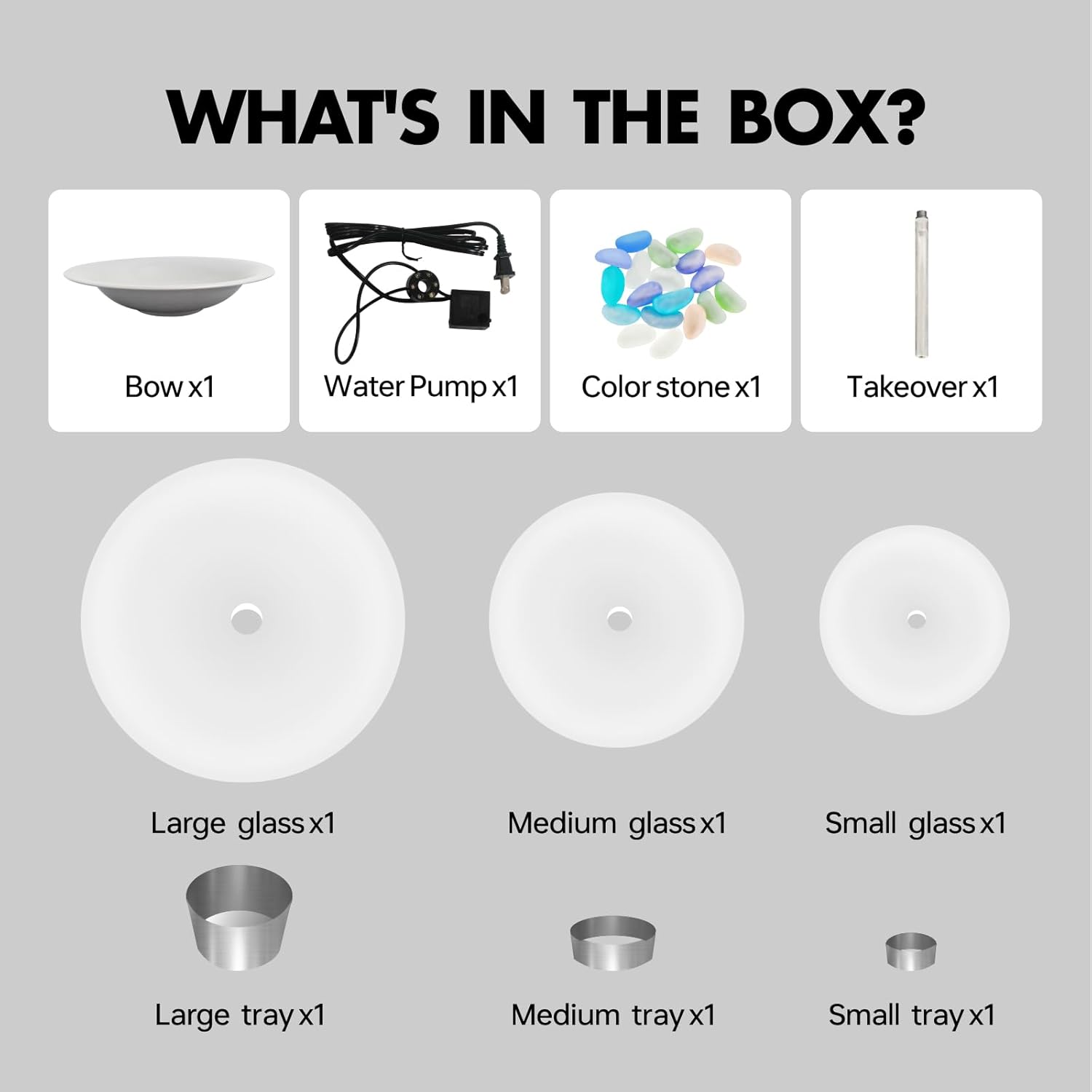 Indoor Tabletop Fountain 3-Tier Waterfall, Zen Meditation Fountains with LED Light, Home Desktop Soothing Sound Meditation Relaxing Water Feature for Office Room Table Decoration