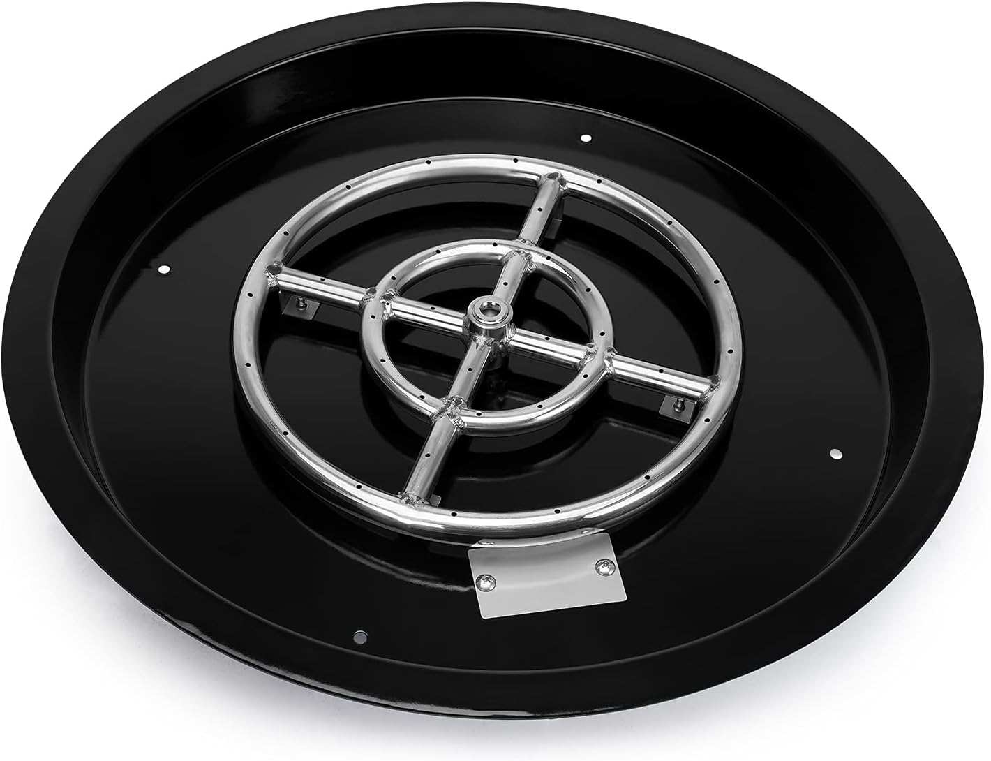 Stanbroil 19-Inch Round Fire Pit Burner Pan, Drop-in Gas Firepit Insert for DIY Fire Pit Table, Porcelain Steel, BTU 92,000 Max