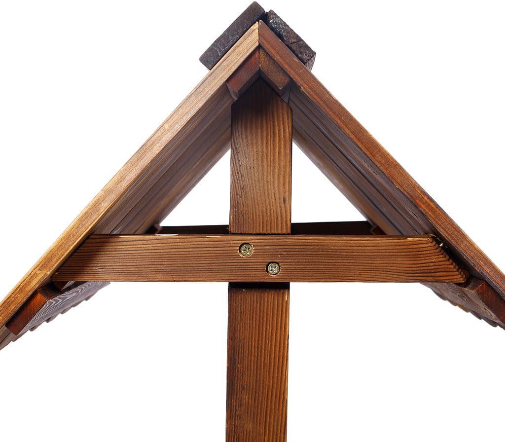 Wooden Wishing Well Outside, Large Wishing Well Planter with Hanging Bucket, Rustic Flower Planter Patio Garden Lawn Home Decor, 45.4'' x 20'' x 20''