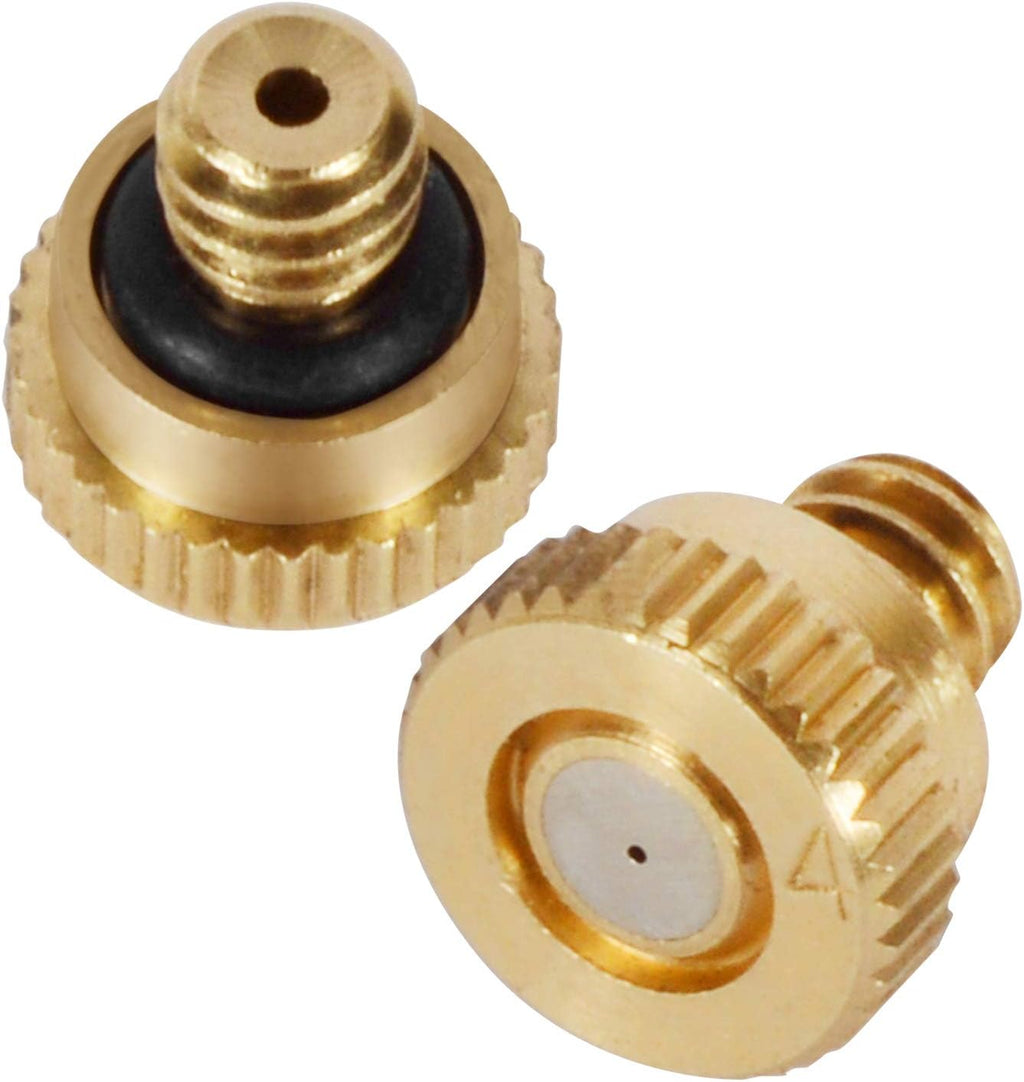 Brass Misting Nozzles 0.016" Orifice (0.4mm) 10/24 UNC, Water Mister Parts Fog Nozzles for Patio Misting System Outdoor Cooling System (20) Y-20PCS