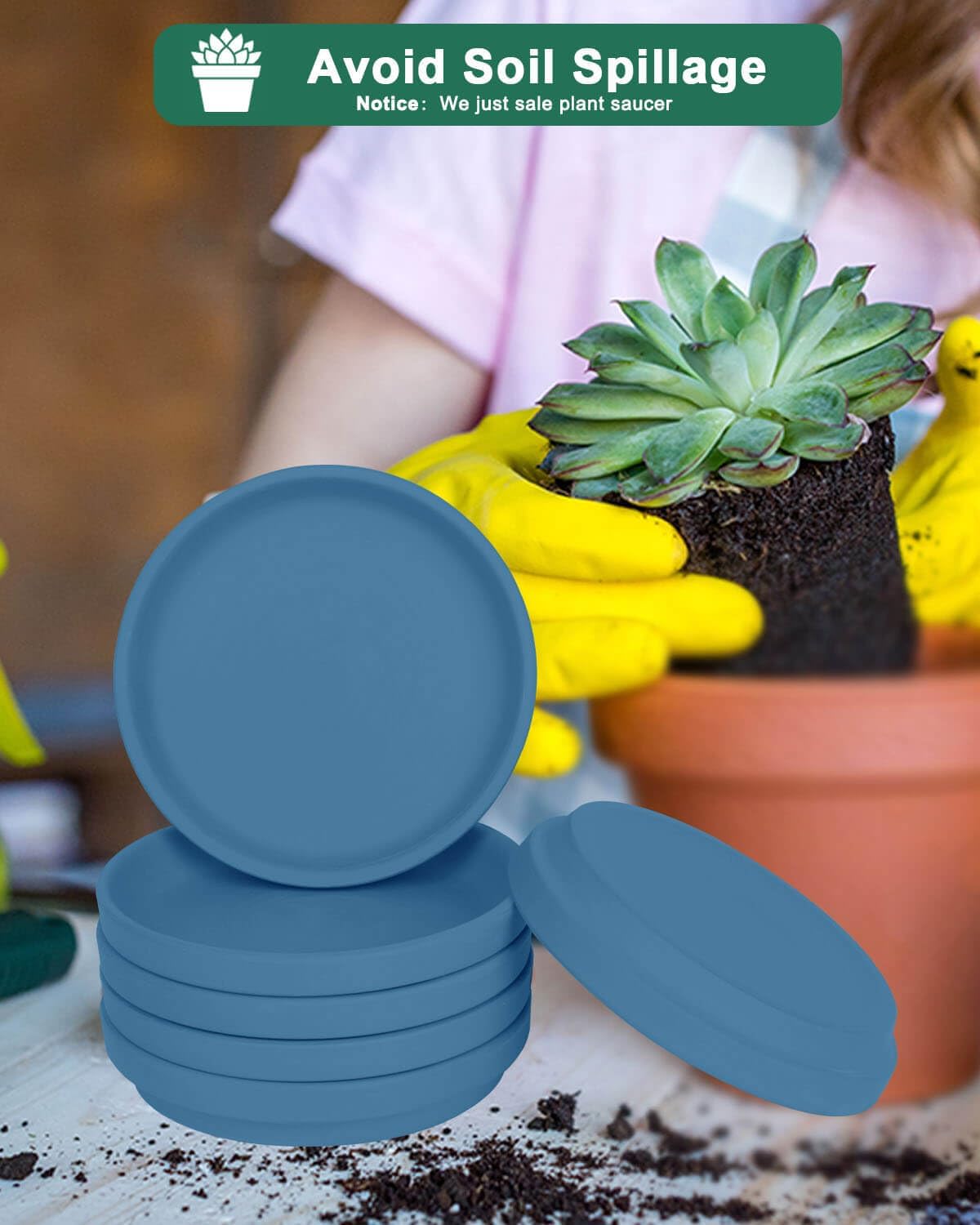 vensovo 3 Inch Steel Blue Terracotta Plant Saucer Pots Tray - 12 pcs Mini Planter Saucers for Indoor & Outdoor Plants, Small Clay Trays Perfect for 2 Inch 2.5Inch Flower Pot