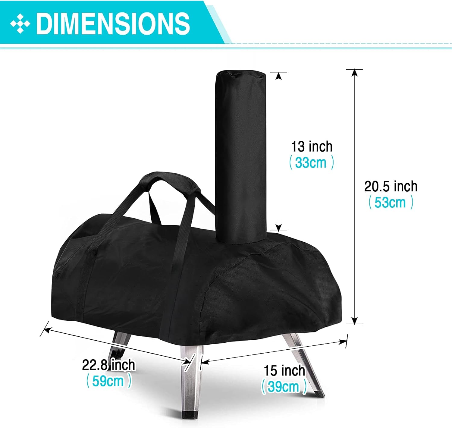 Pizza Oven Cover for BIG HORN and aidpiza 12,TwoPone Waterproof Pizza Oven Accessories Carry Cover for Outdoor