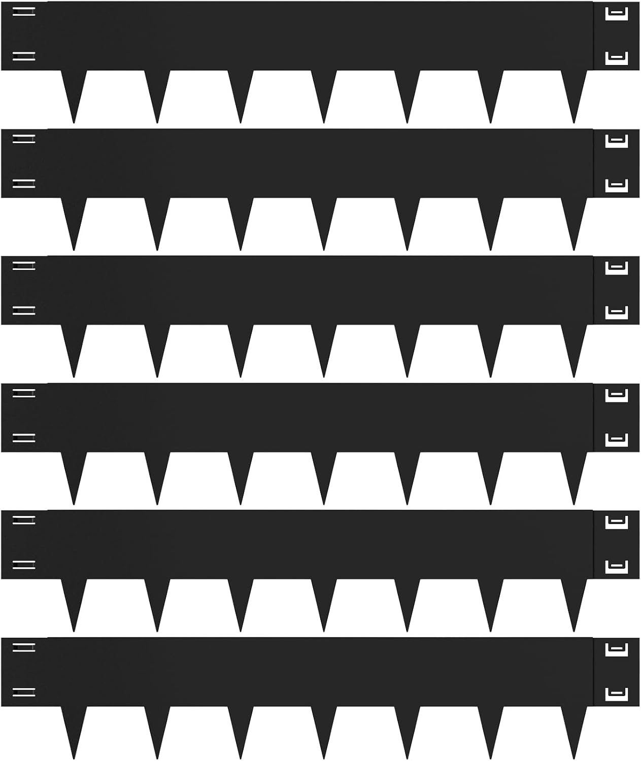 Black Steel Landscape Edging - 6 Pack, 40" L x 10" H Each (20ft Total), Bendable Metal Edging for Yard, Garden, Lawn