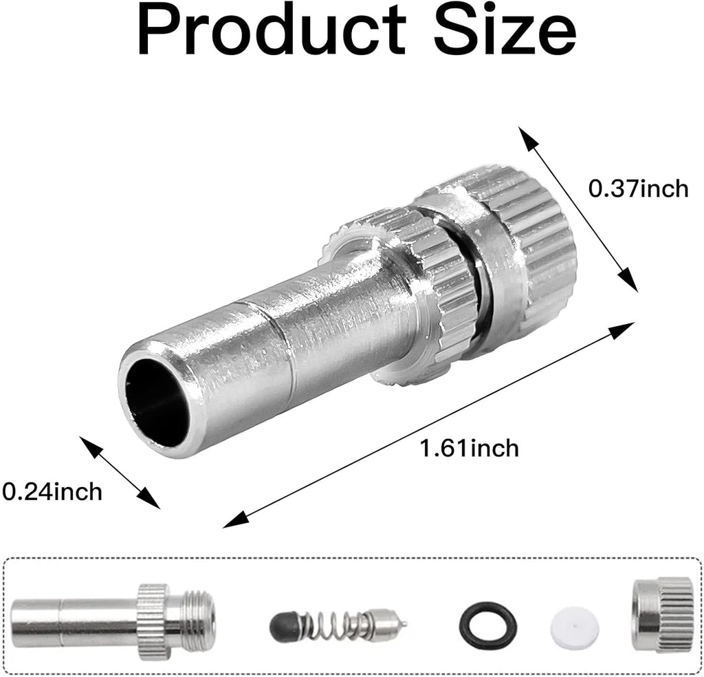 24 Pcs Misting Nozzles, Brass Misting Nozzles High Pressure Anti Drip Cleanable 0.012" / 0.3mm Orific for Outdoor Cooling System