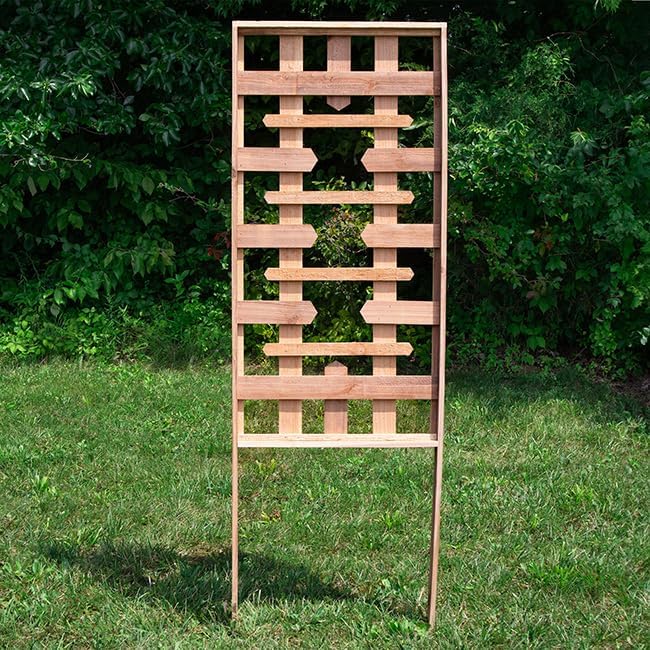 Premium Cedar Camelot Trellis – 72" H x 28" W Elegant Wooden Garden Trellis for Climbing Plants – Outdoor Cedar Lattice Panel for Privacy & Decor – Sturdy Plant Support by Prime Retreat