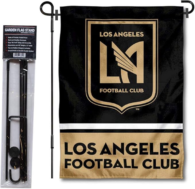 WinCraft Los Angeles Football Club Garden Flag with Stand Pole Holder