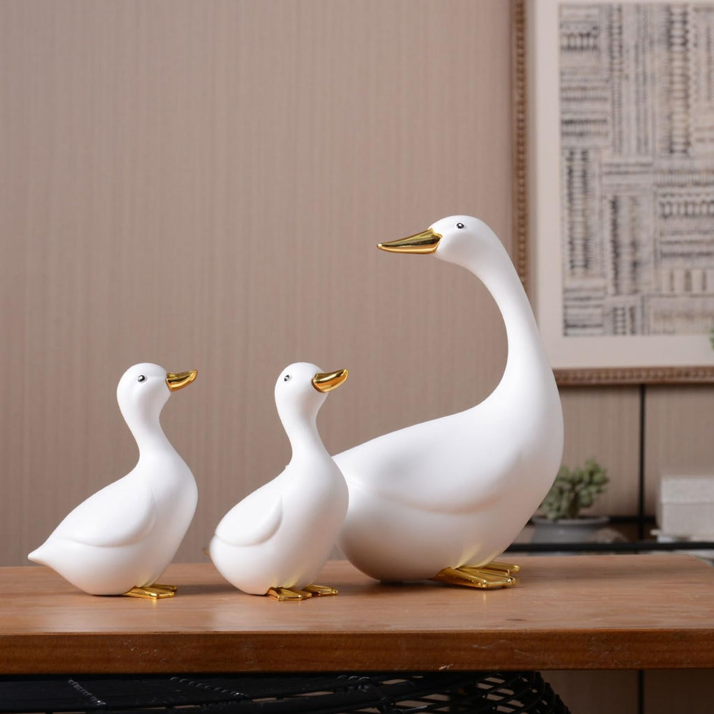 Duck Decor Figurine Animal Statue Gifts Modern Sculpture Ornament Polyresin Arts 4.7 inch