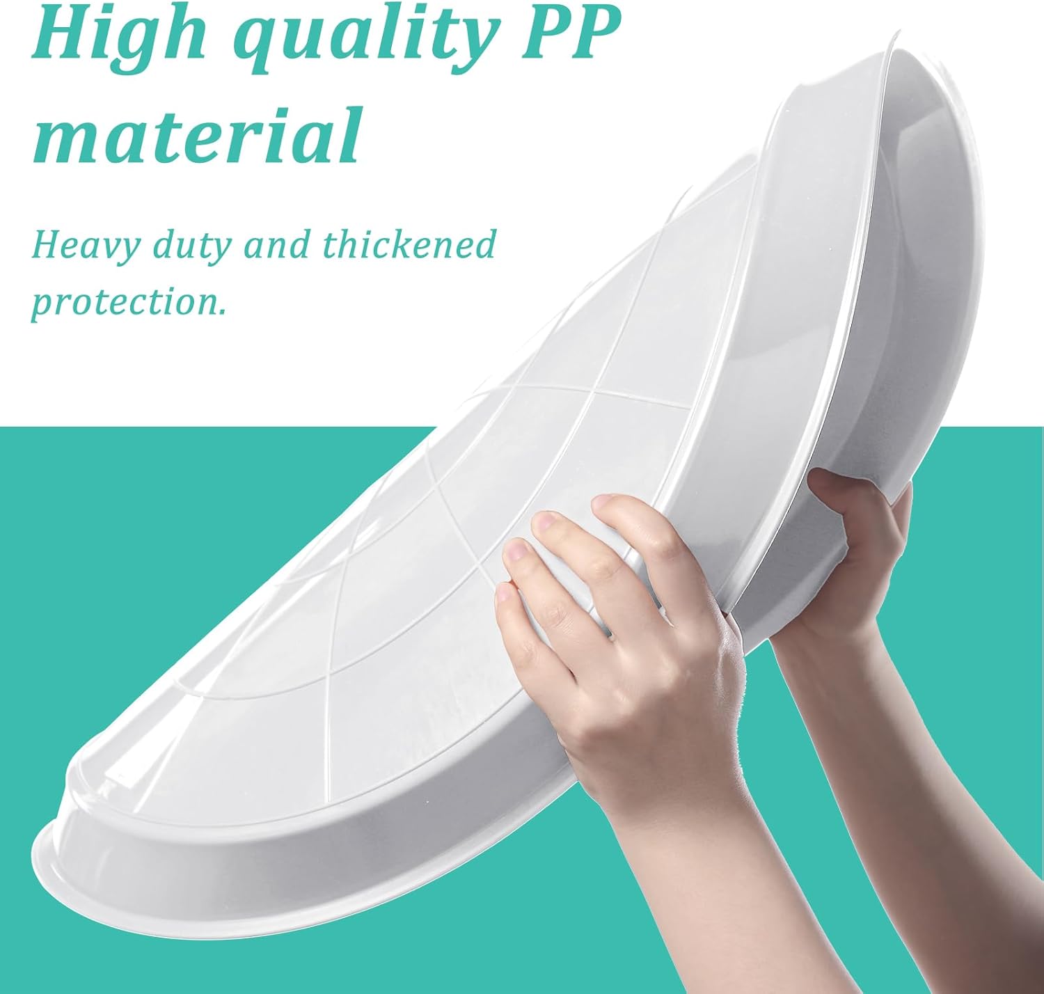 Eccliy 6 Pack Plastic Plant Saucer Heavy Duty Planter Saucers Large Plant Pot Saucers Plastic Water Trays for Indoors and Outdoors Flower Plant Plant Drip (White,23 Inch)