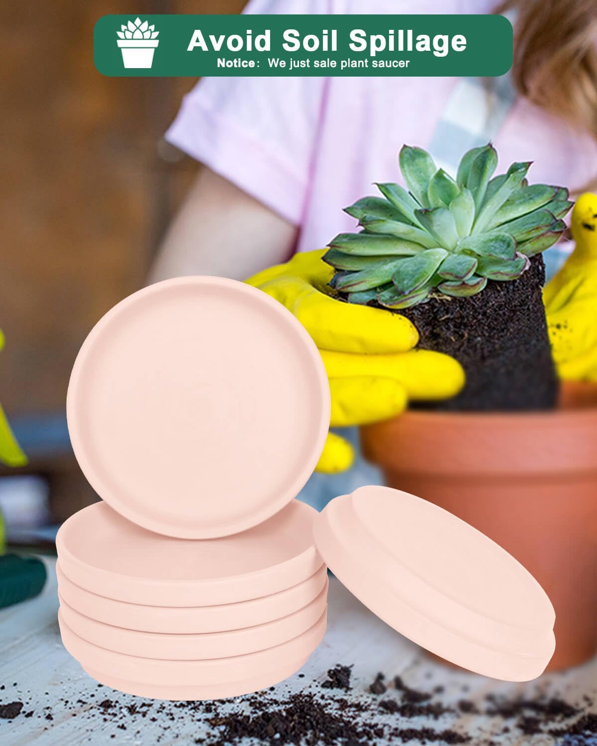 vensovo 6 Inch Pink Terracotta Plant Saucer Pots Tray - 6 Pcs Round Planter Saucers for Indoor & Outdoor Plants, Small Clay Trays Perfect for 5 Inch 5.5 Inch 6 Inch Flower Pot