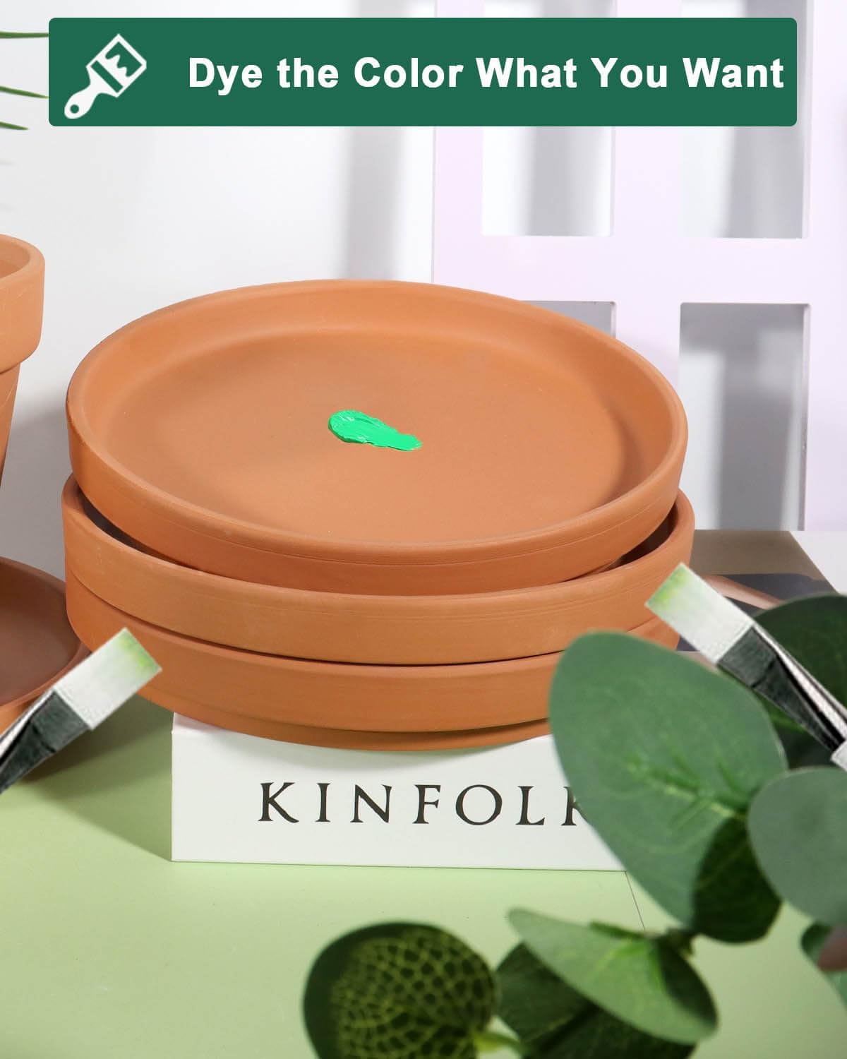 vensovo 5 Inch Terracotta Plant Saucer Pots Tray - 6 Pcs Round Planter Saucers for Indoor & Outdoor Plants, Small Clay Trays Perfect for 4 Inch 4.5 Inch 5 Inch Flower Pot