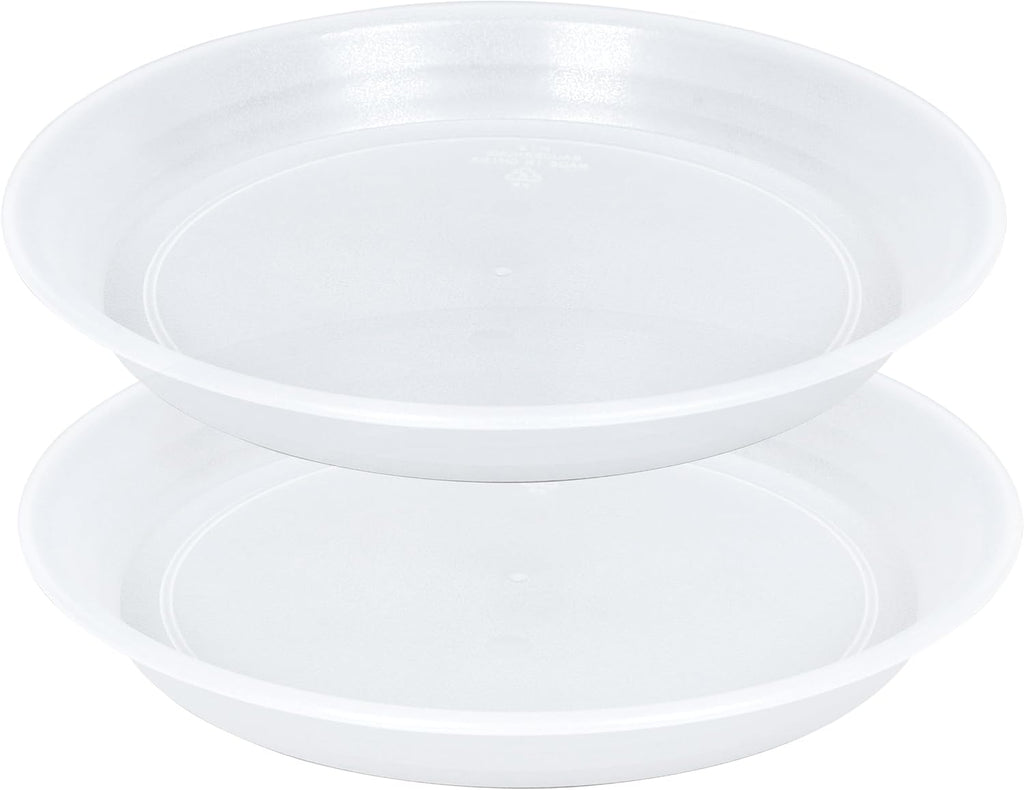 2 Pack Clear Plant Saucer Drip Tray 11 12 inch, Pot Base for Plants Indoor, Plastic Flower Planter Saucers and Drip Trays for, Heavy Durable Plant Plate Water Catcher (12", Clear)