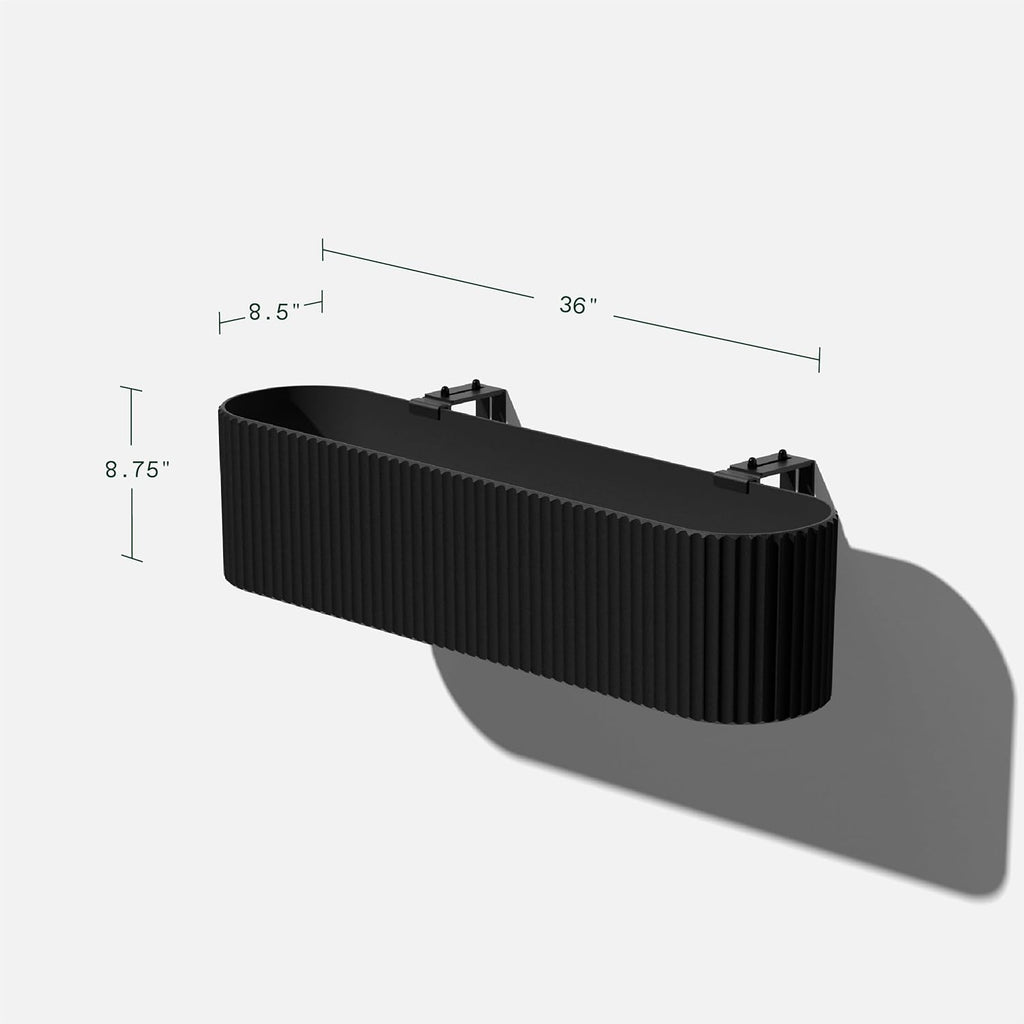 Veradek Demi Series Railing Planter - Hanging Planter Box for Windowsill/Balcony | Plastic-Stone Composite w/Railing Bracket | Modern Décor for Flowers