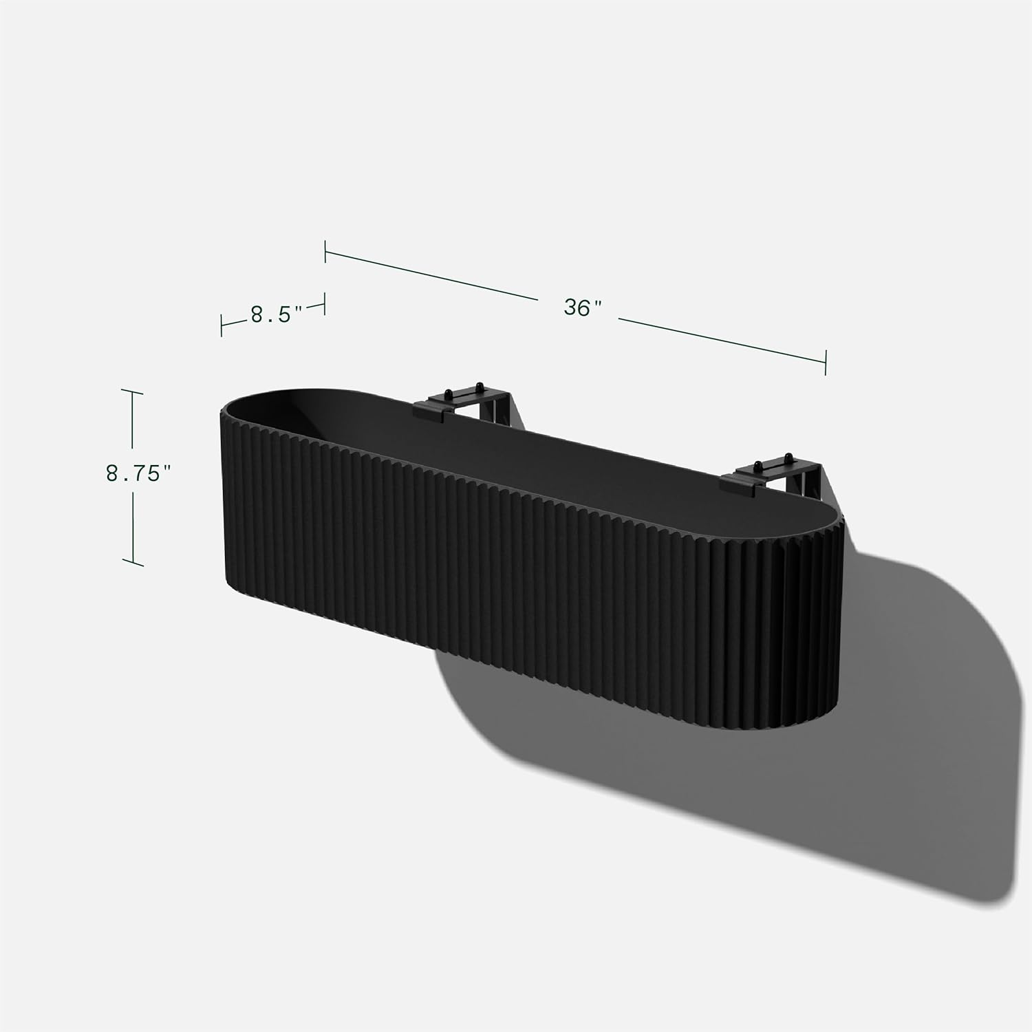 Veradek Demi Series Railing Planter - Hanging Planter Box for Windowsill/Balcony | Plastic-Stone Composite w/Railing Bracket | Modern Décor for Flowers