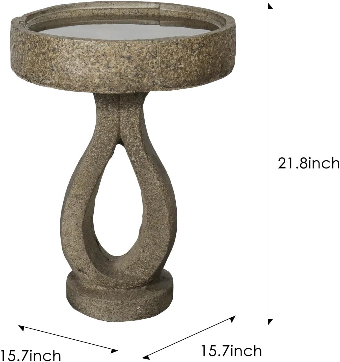 SKYFIRE 21.8”Birdbaths for The Garden Clearance -Concrete Modern Bird Bath for Outside, Yard Statue Decoration for Garden, Patio, Yard, Lawn -15.7”Dia X 21.8”H Contemporary Birdbath with Pedestal