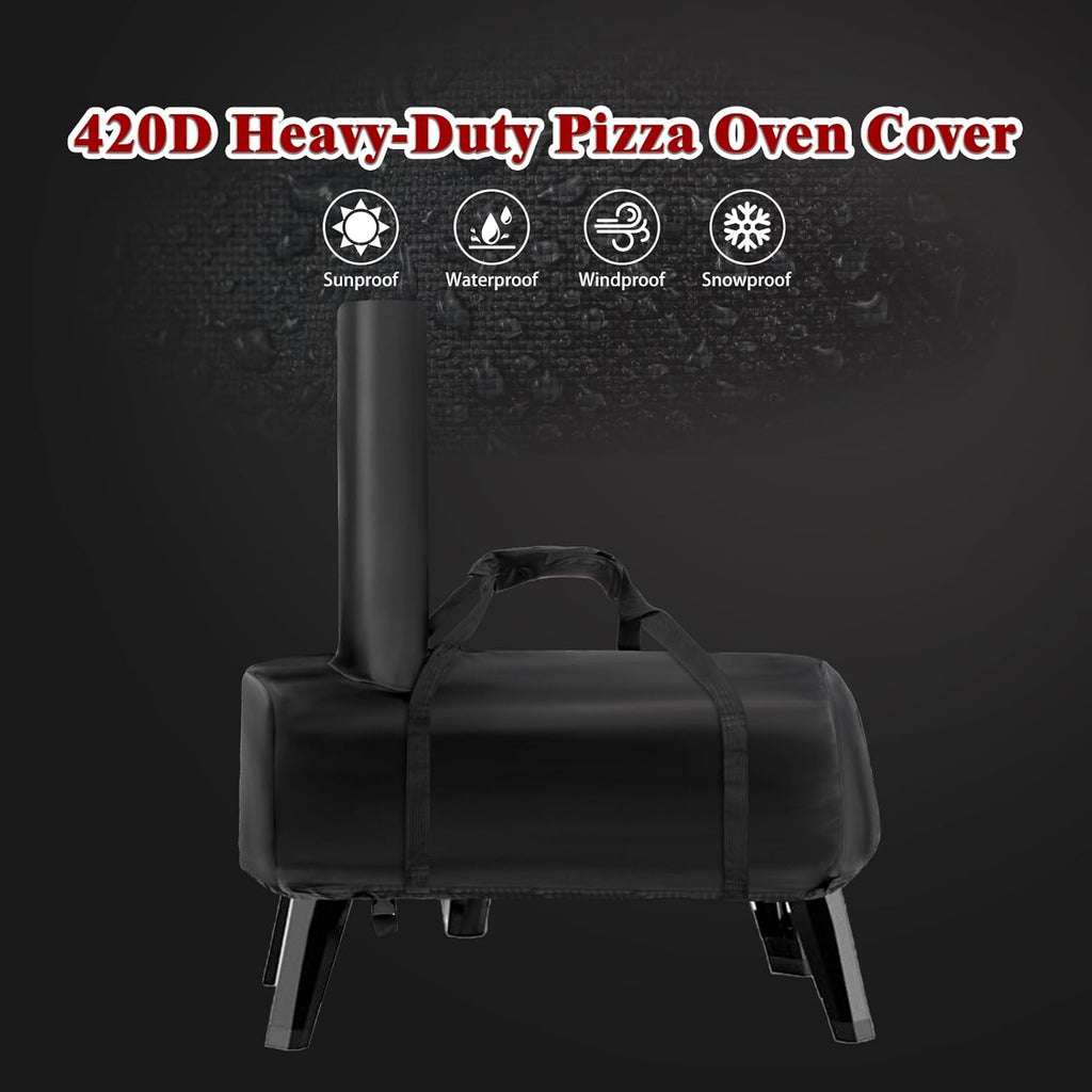 Pizza Oven Cover for Aidpiza Wood Pellet Pizza Oven,Outdoor Heavy Duty Portable Carry Waterproof Gas Pizza Grill Cover and Weather Resistant Oxford Fabric Cover(Black