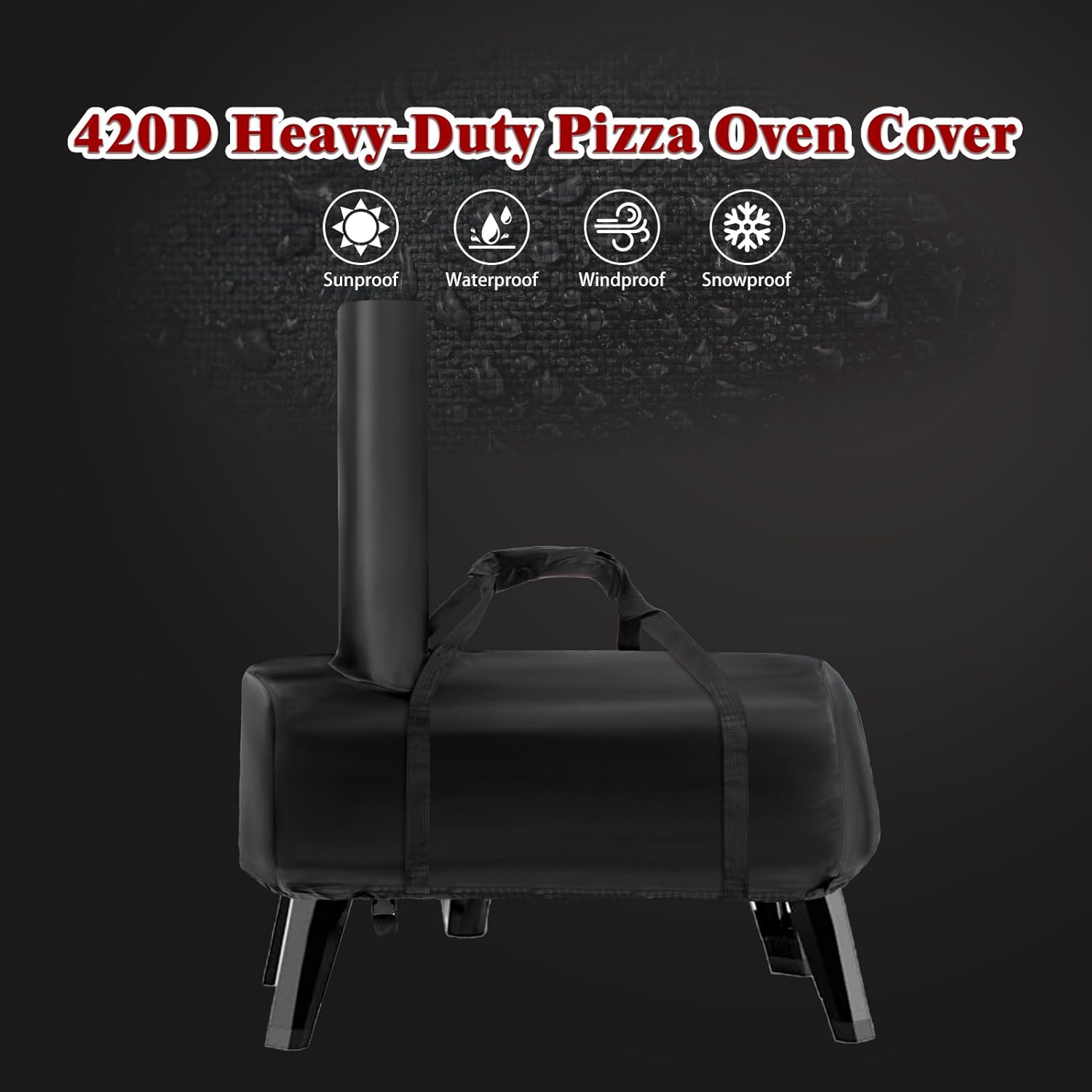 Pizza Oven Cover for Aidpiza Wood Pellet Pizza Oven,Outdoor Heavy Duty Portable Carry Waterproof Gas Pizza Grill Cover and Weather Resistant Oxford Fabric Cover(Black