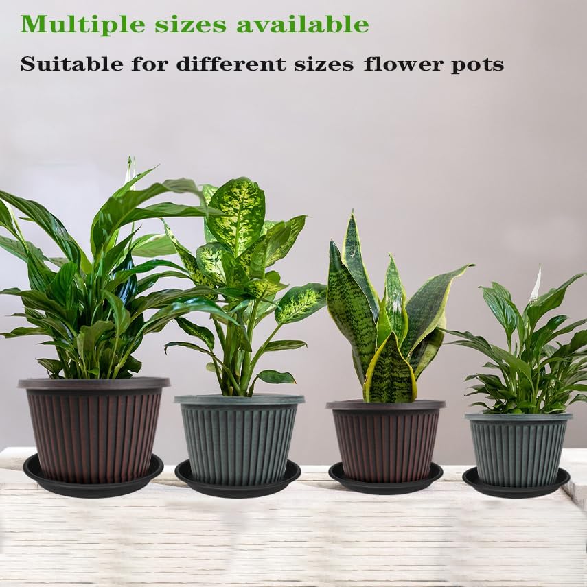 2 Pack of 14 inch Plant Saucer, Plastic Plant Saucer 14 inch, Bird Bath Bowls, Heavy Duty Plant Tray for Pots, Plant Saucers for Indoors Planter, Garden Water Plate 12"/13"/14" (Black)