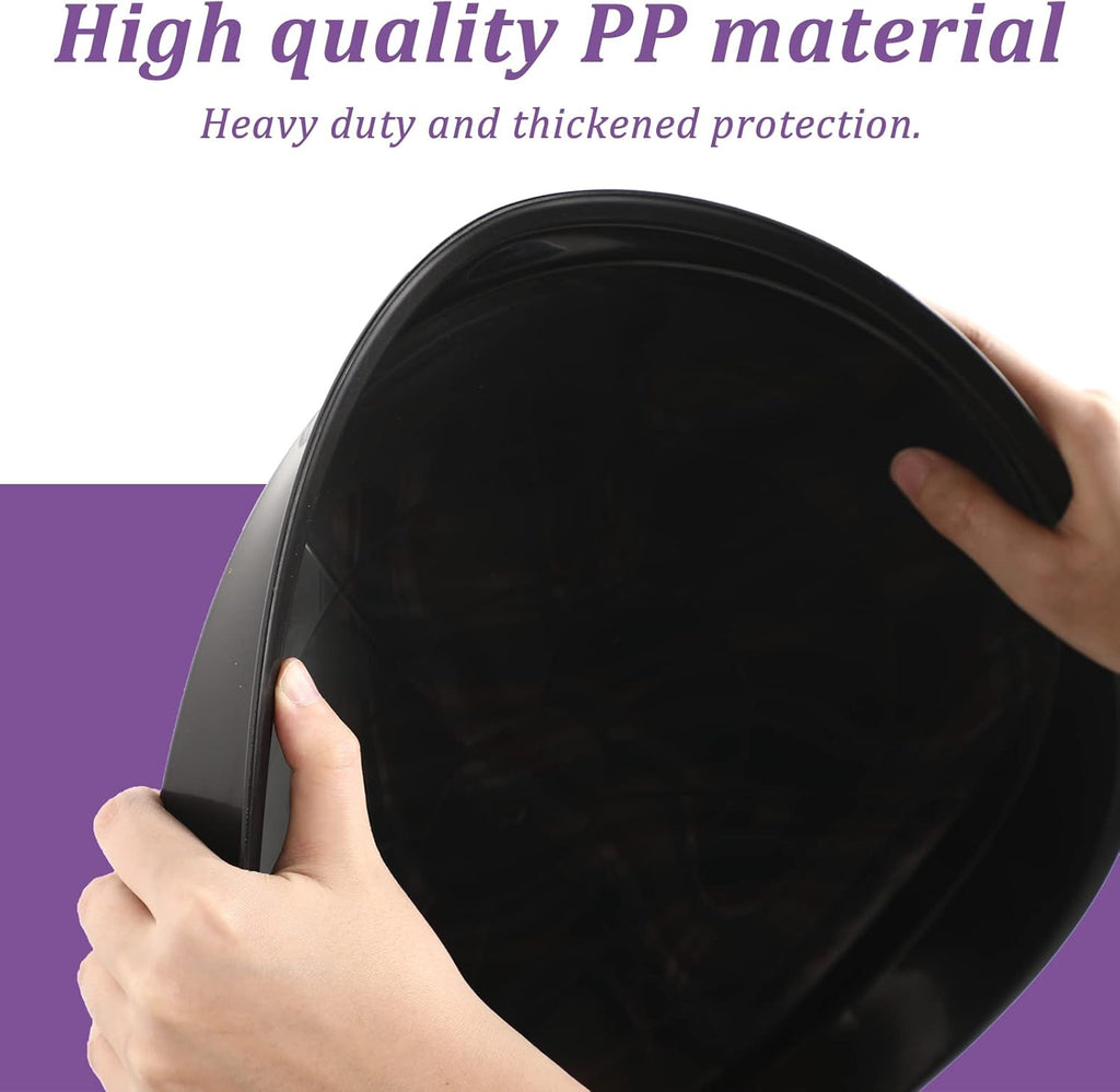 Eccliy 6 Pack Plastic Plant Saucer Heavy Duty Planter Saucers Large Plant Pot Saucers Plastic Water Trays for Indoors and Outdoors Flower Plant Plant Drip (Black,18 Inch)