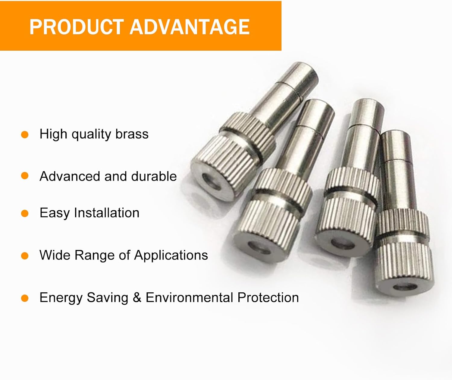 20pcs Brass Mister Nozzles, 6mm Misting Nozzles for Outdoor Cooling System, Landscaping, Air Humidification, Greenhouse Irrigation (without Filter, 0.004"/0.1mm Orifice)