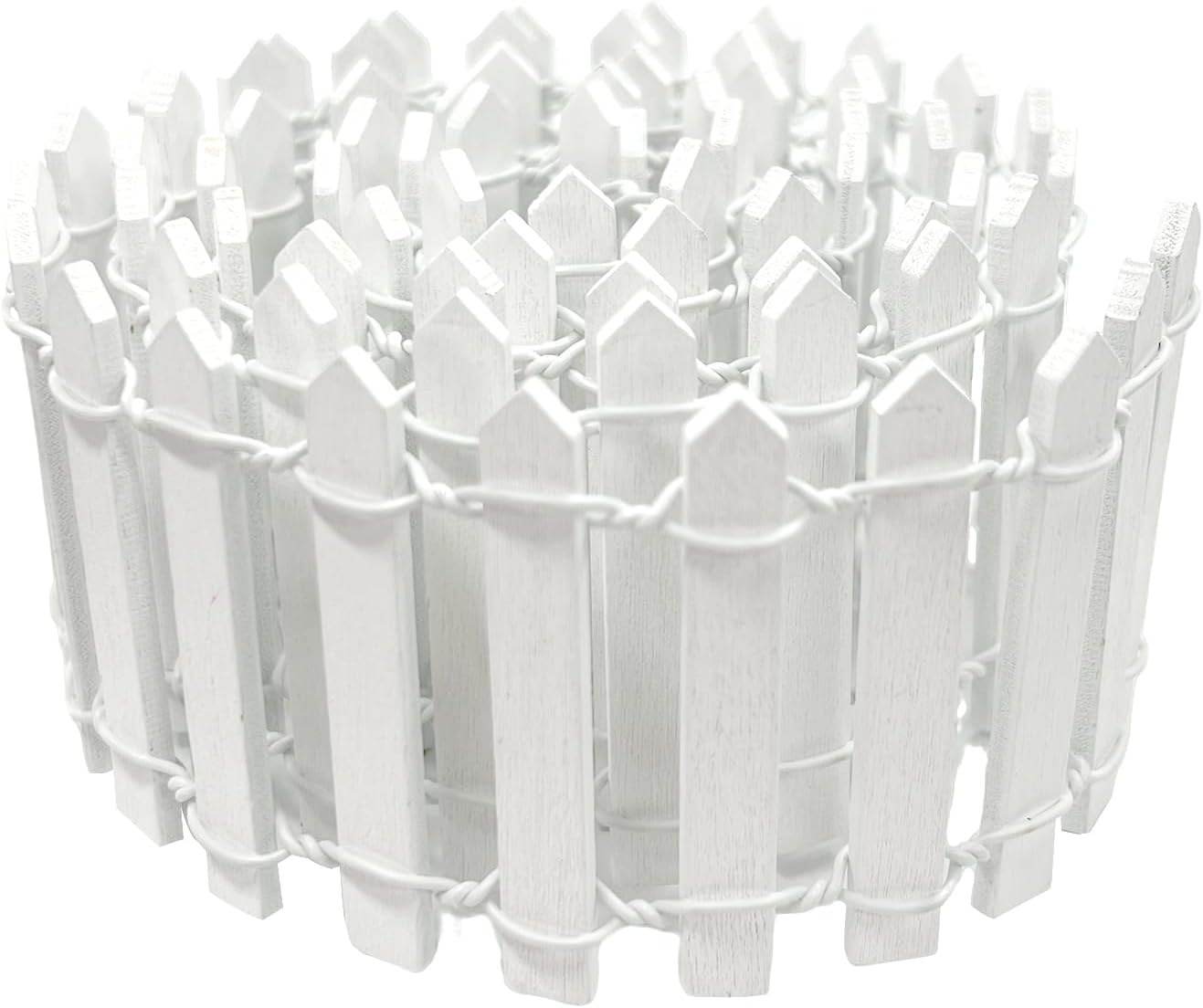 35 Inches Mini Fairy Garden Fence DIY Small Wood Decorative Picket Fence Micro Landscape Miniature Ornaments for Dollhouse, Crafts, Diorama Project, Plant Pot, White