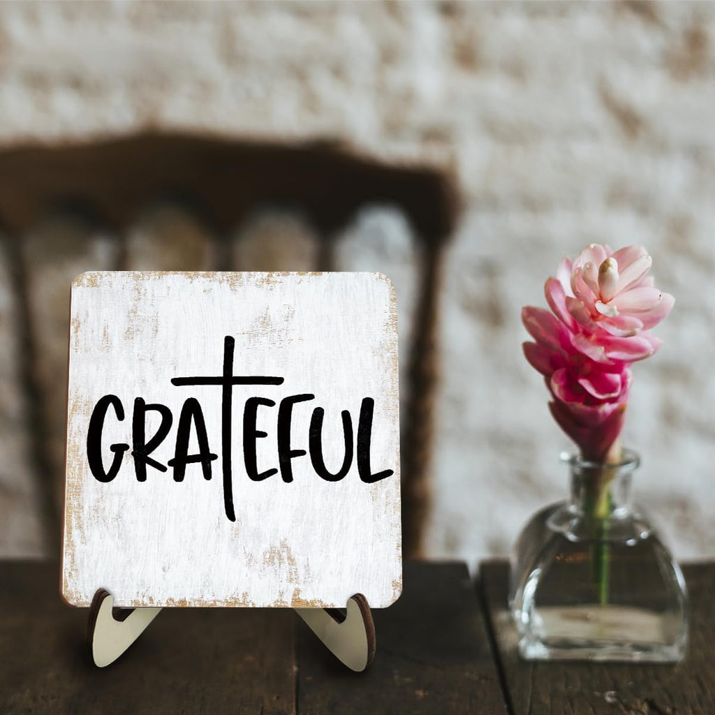 Inspirational Wood Sign Rustic Desk Decor Home House Office Work Table Desk Accessories Decorative Christian Religious Bible Verse Faith Decorations Office Supplies Living Room Cubicle Decor