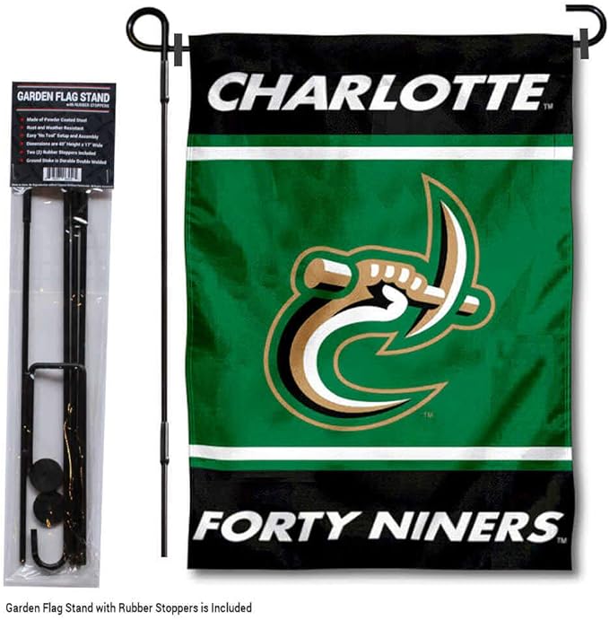 College Flags & Banners Co. Charlotte 49ers Garden Flag with Stand Holder