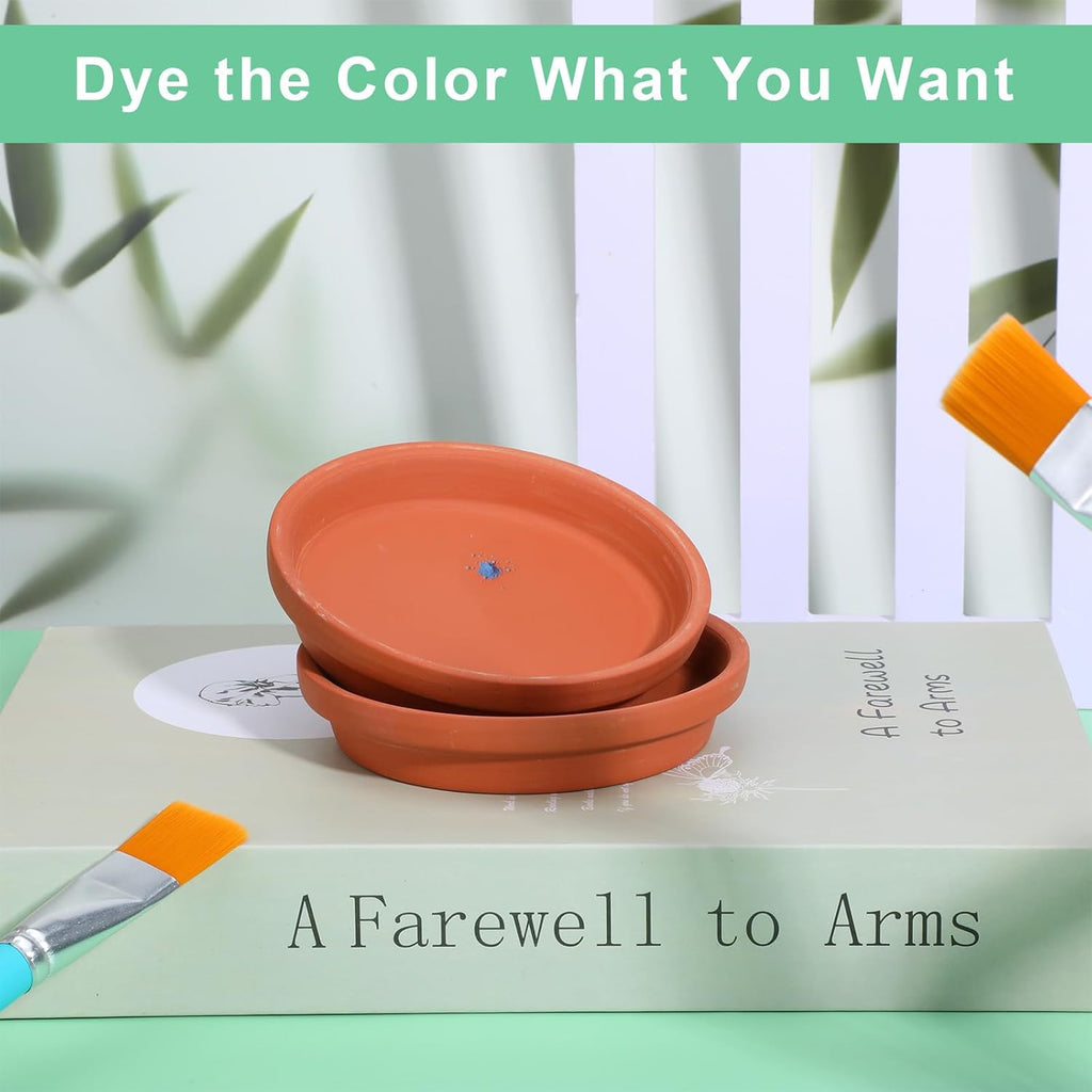 12 Pack 4.5 Inch Clay Trays, Durable and Thicker Terracotta Flower Pot Saucers for Flowers Round Clay Plate for Pots, Indoor & Outdoor Suitable for 4 inch Flower Pots