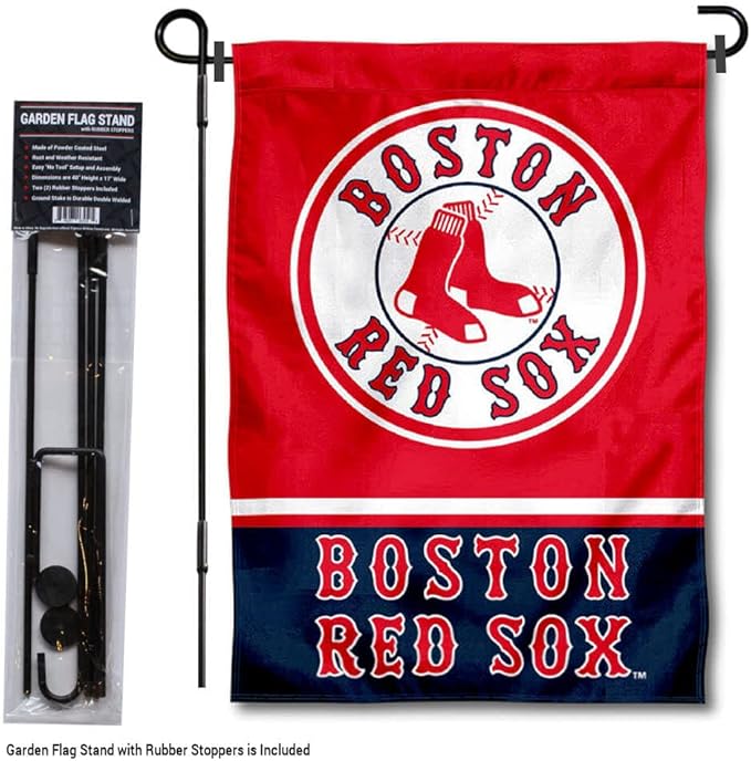 WinCraft Boston Red Sox Garden Flag with Stand Holder