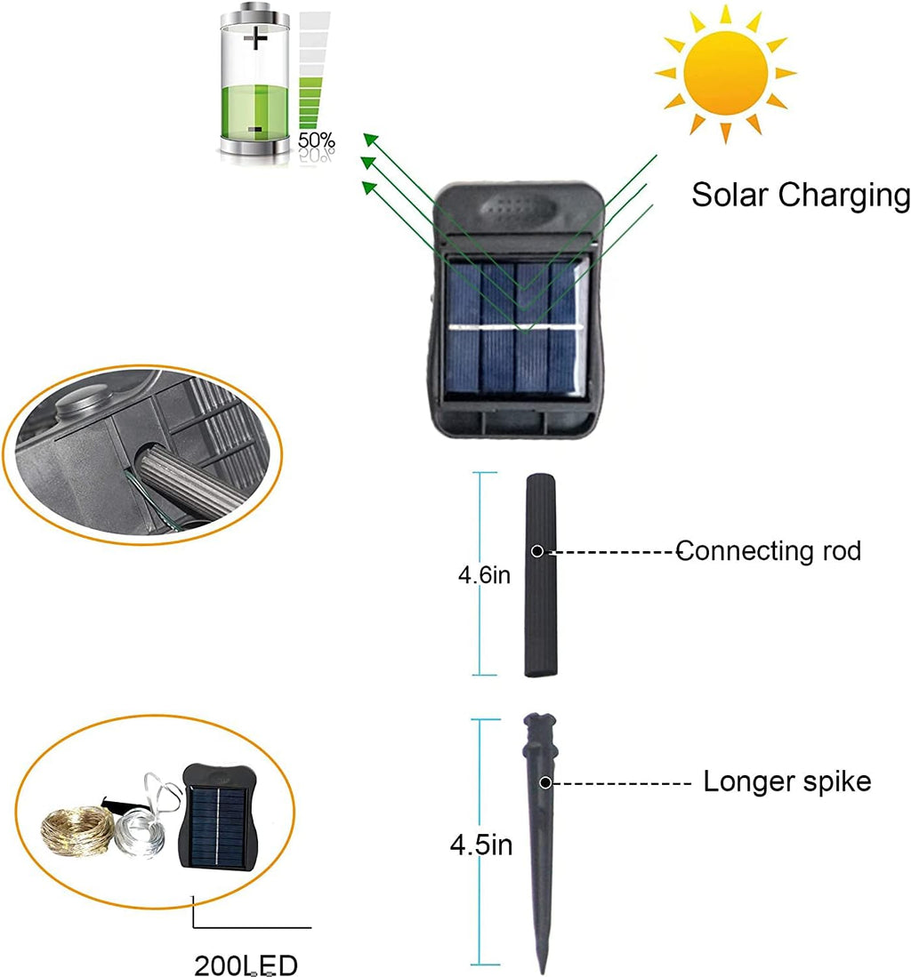 Solar Garden Lights Outdoor, Solar Watering Can Lights Garden Decor Gifts for Grandma Mom, Waterproof Hanging Lantern with String Lights Yard Decoration (Cool White-No Can)