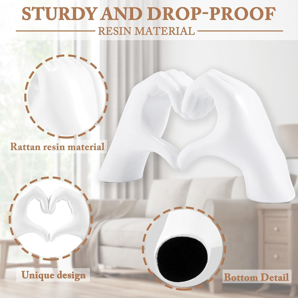 White Decor for Living Room Bedroom Bookshelf Coffe Table, Personalized Finger Home Accents, Modern Art Aesthetic Statues, Resin Sculpture for Reading Decor