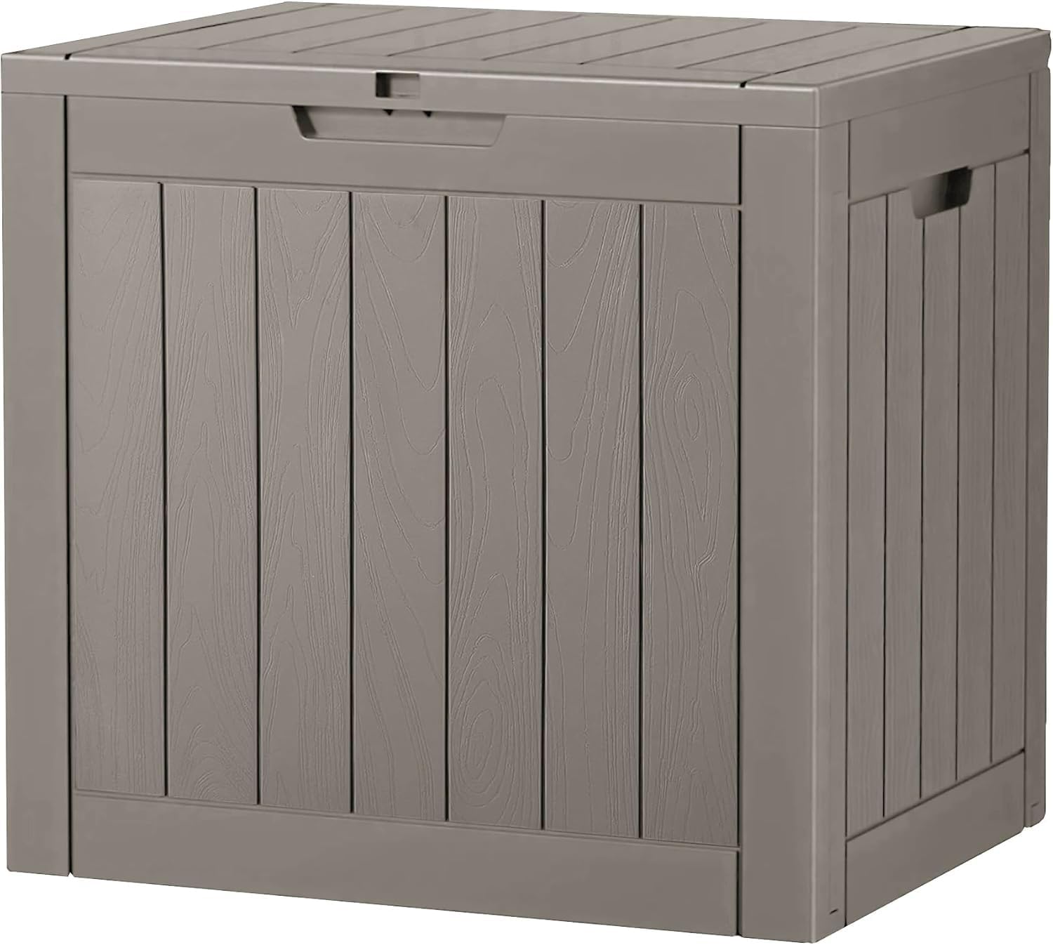 32 Gallon Deck Box Lockable Resin Indoor Outdoor Storage Box waterproof Outdoor Container for Patio Furniture, Pool Accessories, Cushions, Garden Tools, Sports Equipment