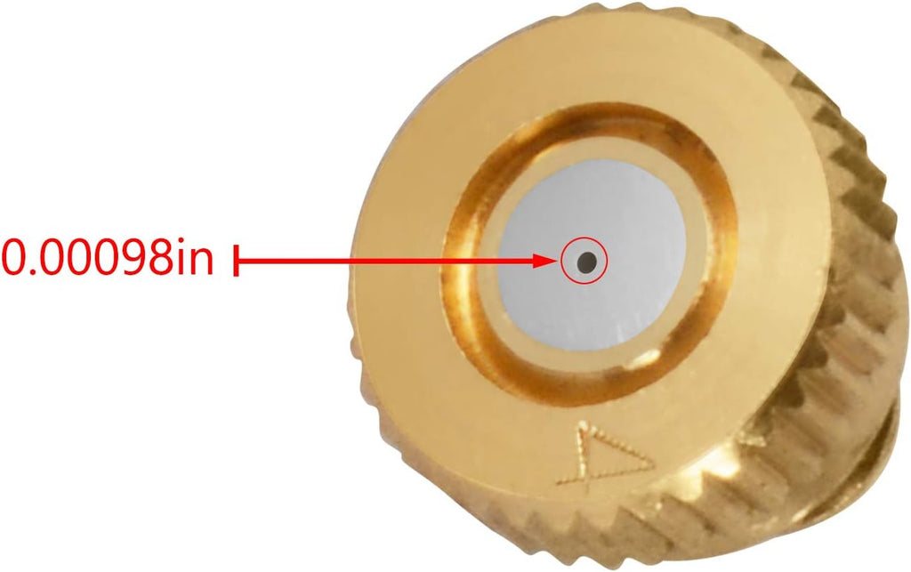 Brass Misting Nozzles 0.016" Orifice (0.4mm) 10/24 UNC, Water Mister Parts Fog Nozzles for Patio Misting System Outdoor Cooling System (30)