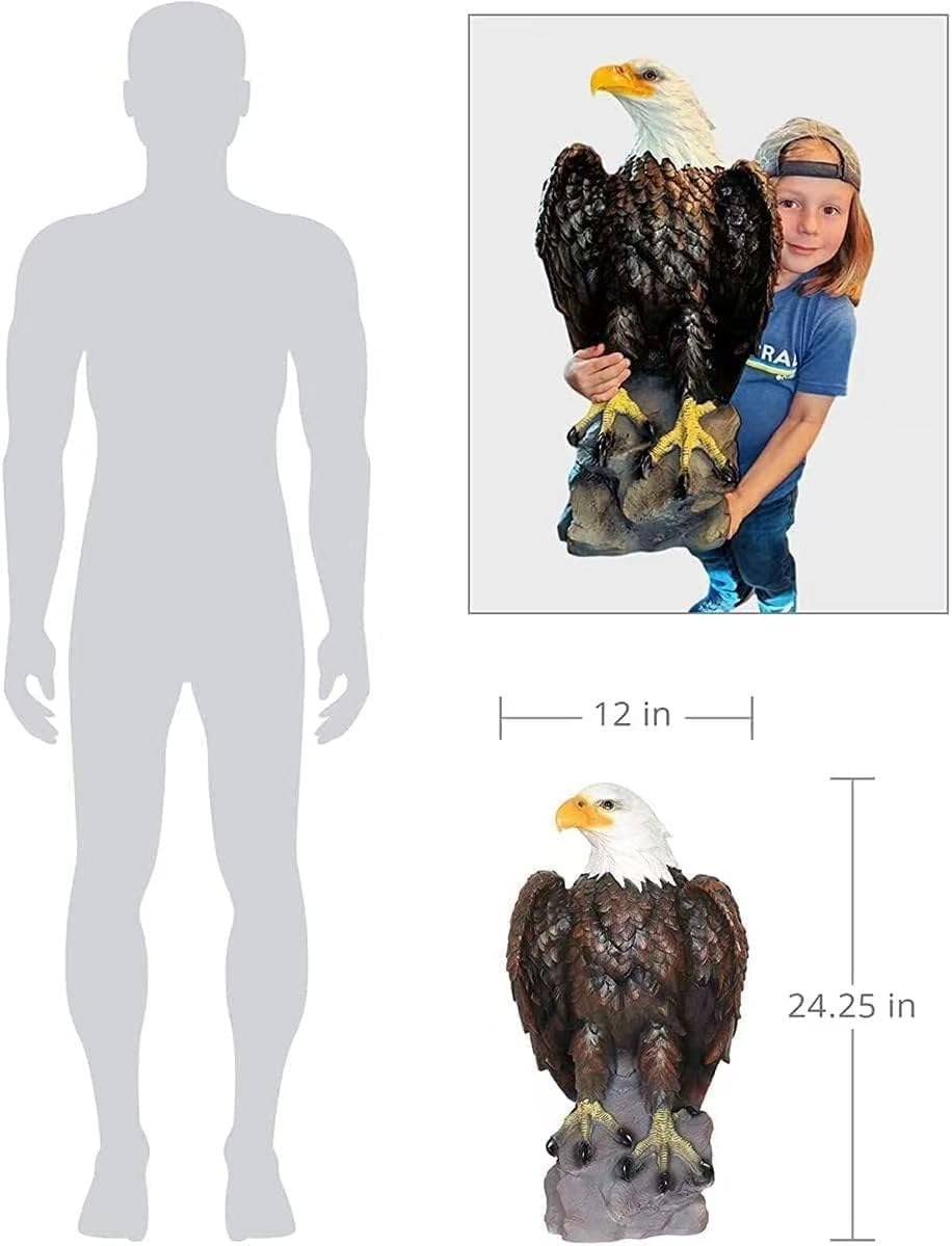 Garden and Yard Statue-Flight of Freedom American Bald Eagle Hanging Bird Statue Hand-Painted Eagle Decor-Bald Eagle Statue, Majestic America Indoor/Outdoor USA Decor for Office, Patio