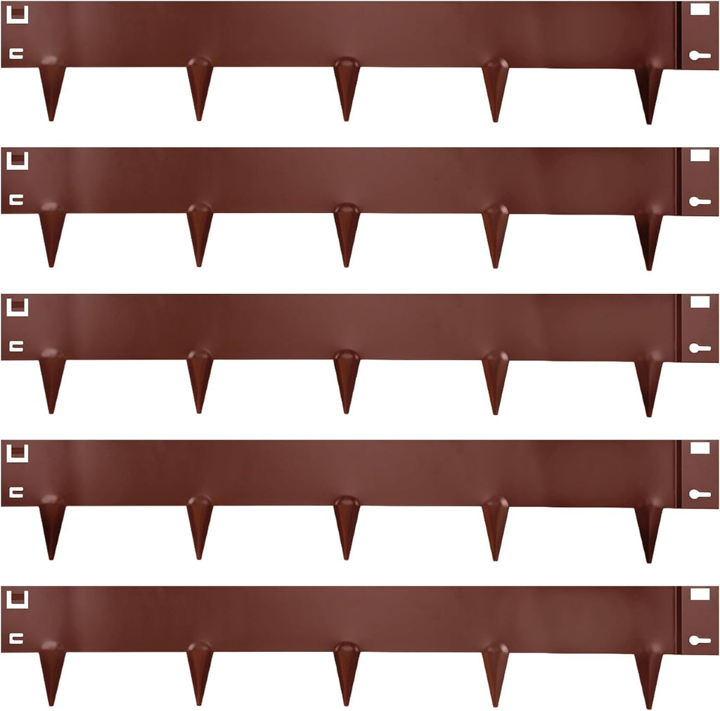 5 Pack Metal Landscape Edging, 42”L x 7”H Brown Bendable Steel Lawn Garden Edging Border, No Dig Edging for Landscaping Yard Pathway (16.5 Ft Total)