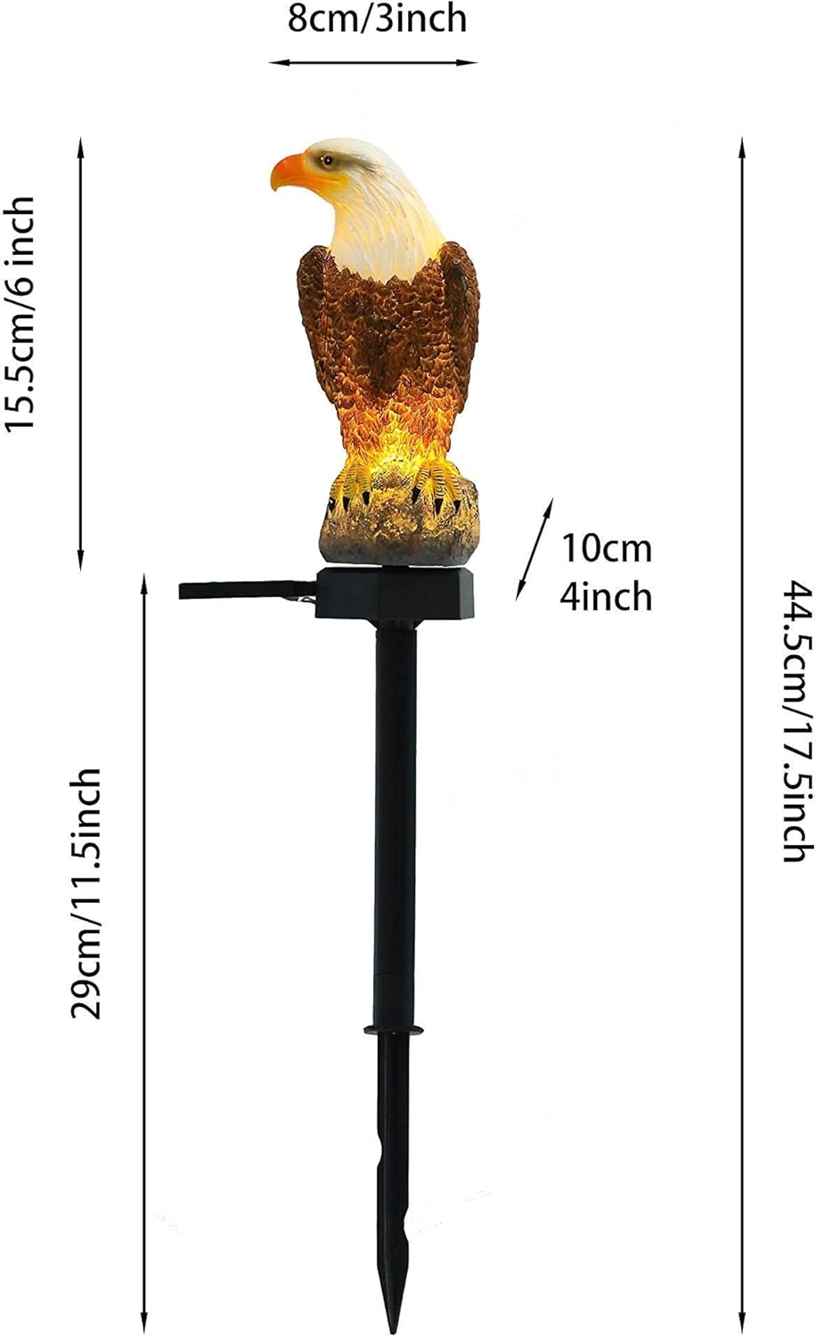 Eagle Figurine Garden Solar Stake Light Solar Eagle Lights Outdoor Decorative Bright Light Eagle Statue for Garden, Lawn, Patio, Yard Decoration.