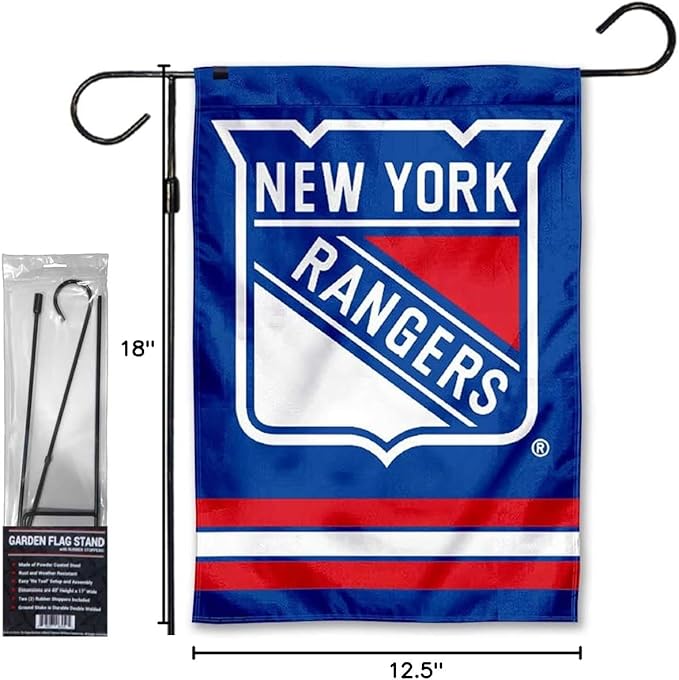 WinCraft New York Rangers Garden Flag and Pole Stand Mount Holder