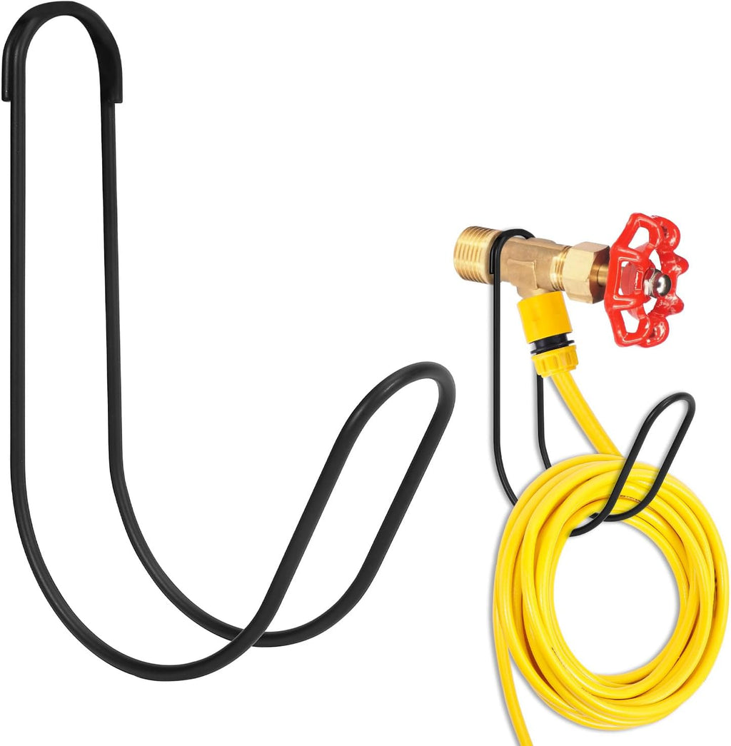 Garden Hose Storage Hook Water Hose Holder Hose Hanger,304Stainless Steel Solid Hose Hook Holds Up to 50Ft Hose Perfect for Garage, Garden, Tool Room(Matt Black 1pcs)