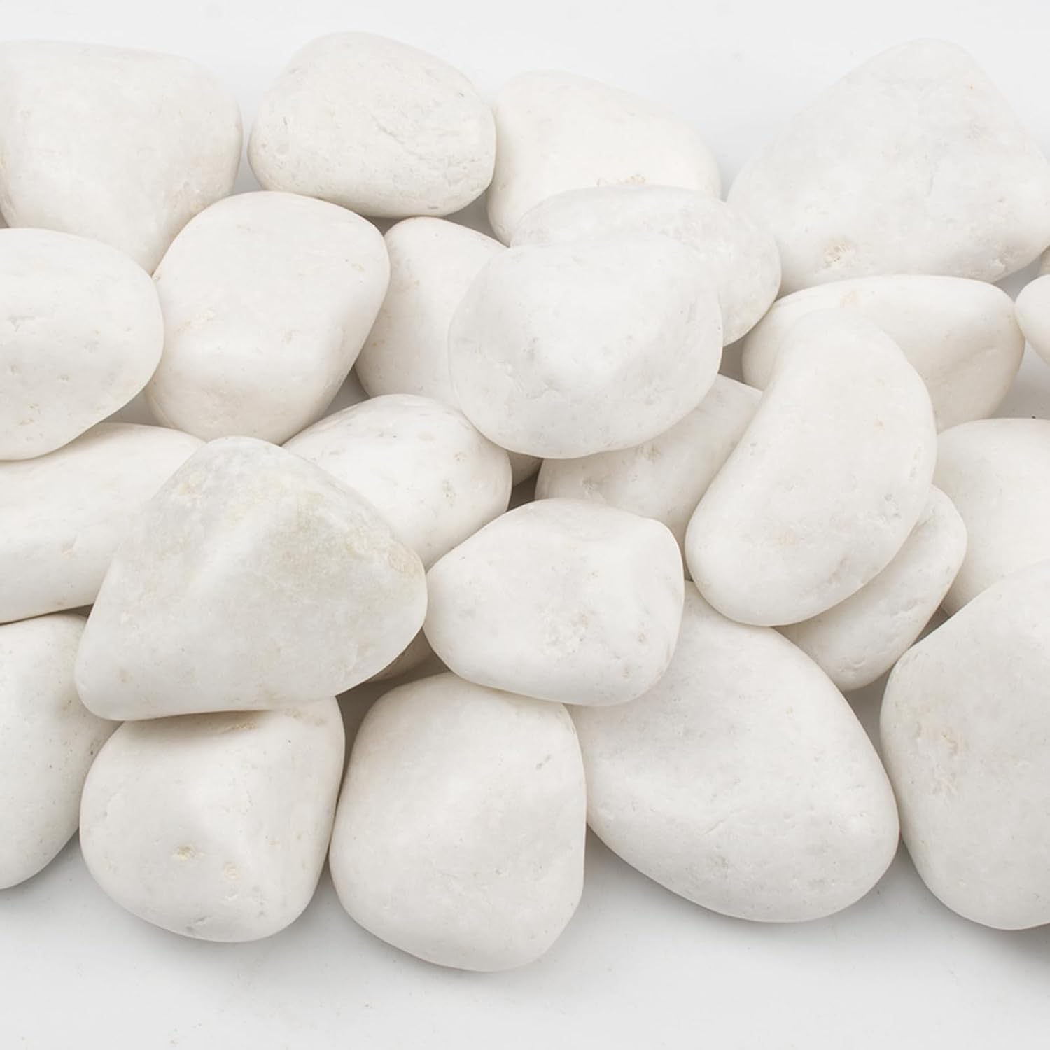 10lbs White Natural River Rocks, Polished Pebbles for Plants Garden, 2-3 inch Decorative White Stones, Ideal for Fish Tank, Vases, Crafting, Home Decor and Garden Landscaping Rocks