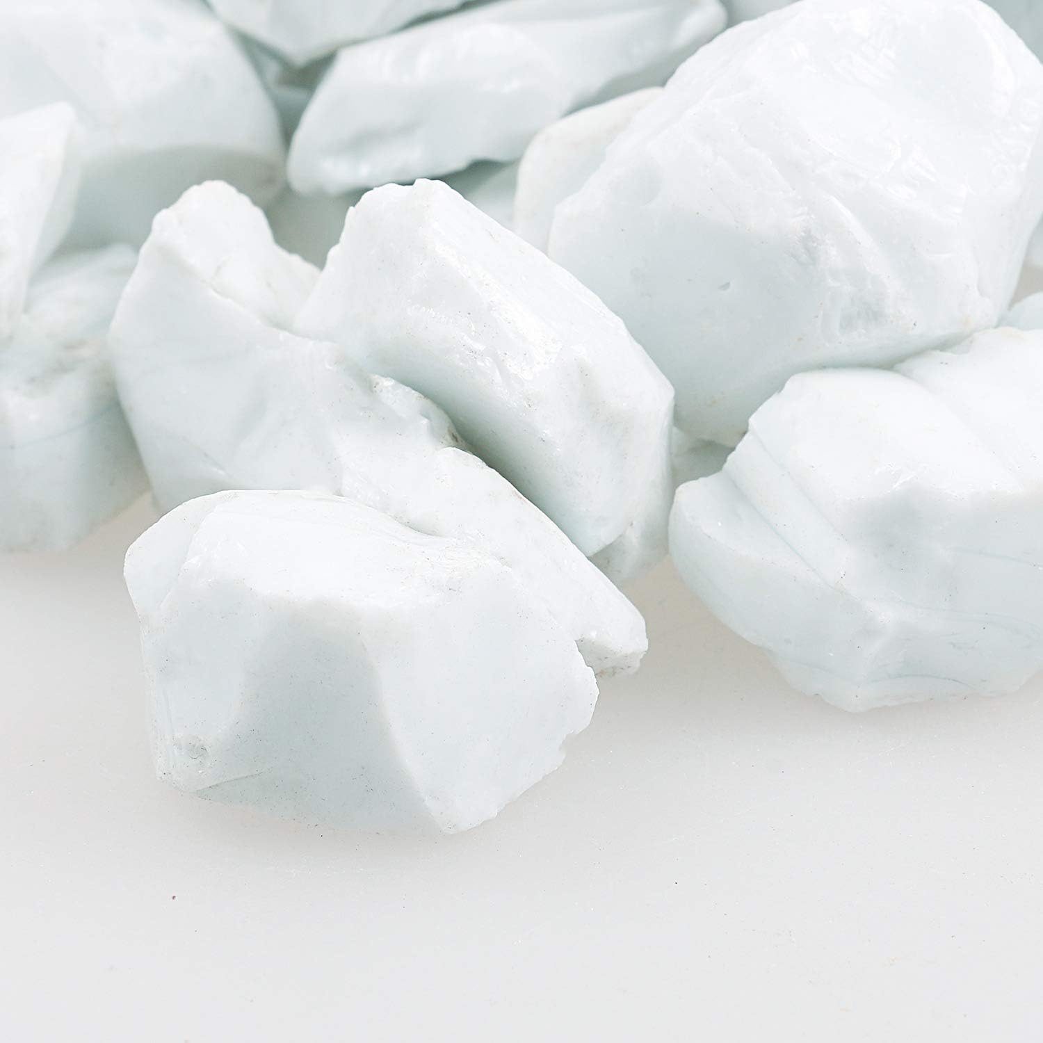 High Luster Reflective Fire Glass Gravel,Fire Gems,Fire Drops,Fire Glass Stones Rocks for Fire Pit Fish Tank Aquarium Garden,1-2cm(3/8''-6/8''),540g/1.19lbs (Porcelain White)