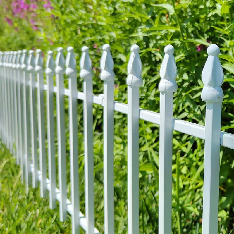 Metal Decorative Garden Fence 22" Wide x 18" High (5 Panels, Total Length 9.17 feet), Metal Border Folding Fence, Landscape Fencing for Flower Bed, Yard, Animal Barrier