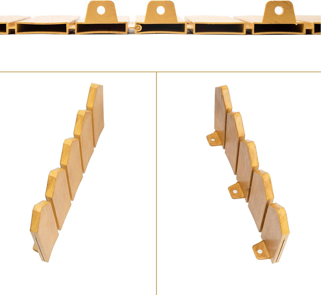 Landscape Edging Kit 6.7 in Tall Decorative Double-Sided Wood-Look Fence Garden Border, Flower Bed Edging with 30 Anchoring Spikes, 13.9 Foot Kit (Wood)