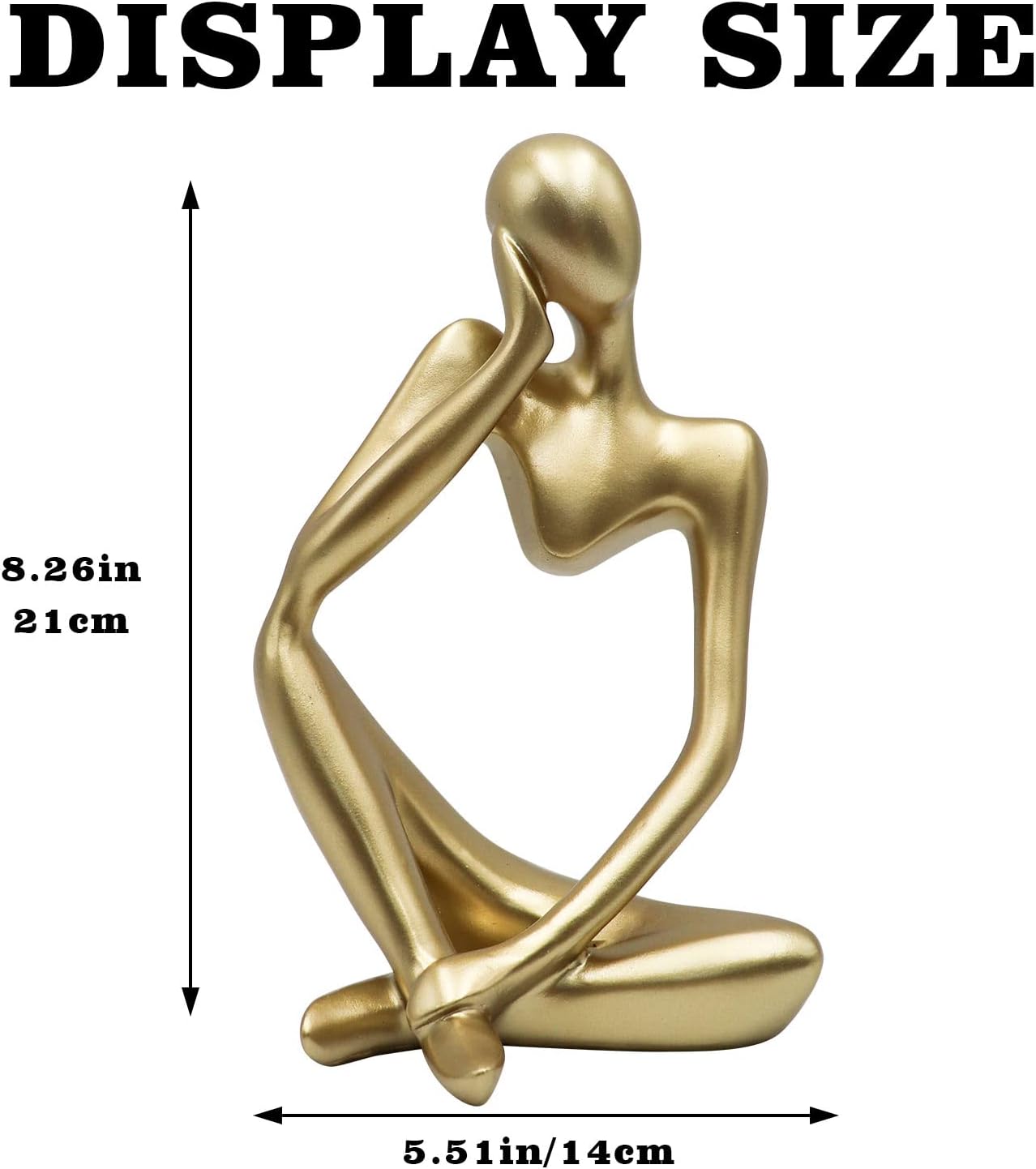 Thinker Statues and Sculptures, Resin Thinker Statue Ornaments, Abstract Style Sculptures, Housewarming Gifts, Housewarming Decorations, Living Room Dining Desk Decorations(Gold Right, Large)