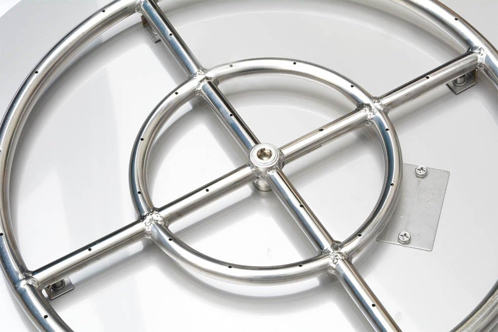 Stanbroil Stainless Steel 18" Round Flat Fire Pit Burner Pan w/12 Fire Ring Installed, BTU 92,000 Max