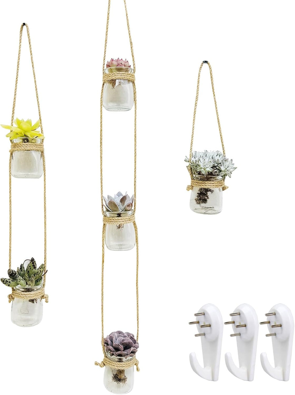 3pcs Glass Flower Vase for Hydroponic Planter Terrarium，Wall Hanging Propagation Station for Plant Cutting Home Office Living Room Garden Decor (Round)