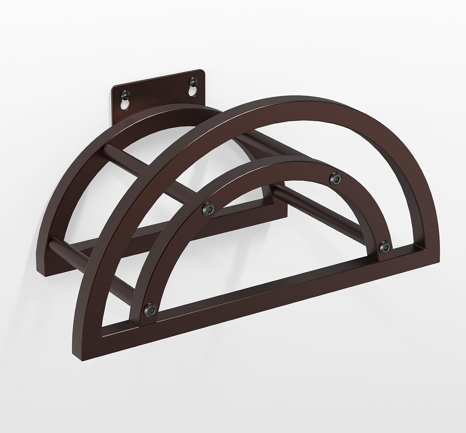 OLV Garden Hose Holder, Outdoor Hose Holder Wall Mounted Holds 125-ft Hose, Heavy Duty Metal Hose Hanger, Sturdy Detachable Hose Reel Storage Organizer, Hose Rack for Outside Garden Lawn Yard, Bronze