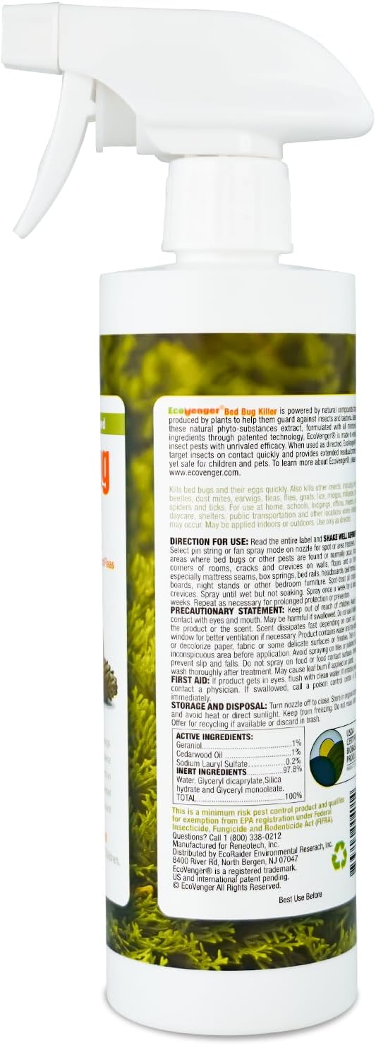 EcoVenger Bed Bug Killer (480ML) 100% Kill Efficacy−Kills All Stages on Contact-14 Day Residual Protection− Eco-Friendly & Non-Toxic Child & Pet Friendly