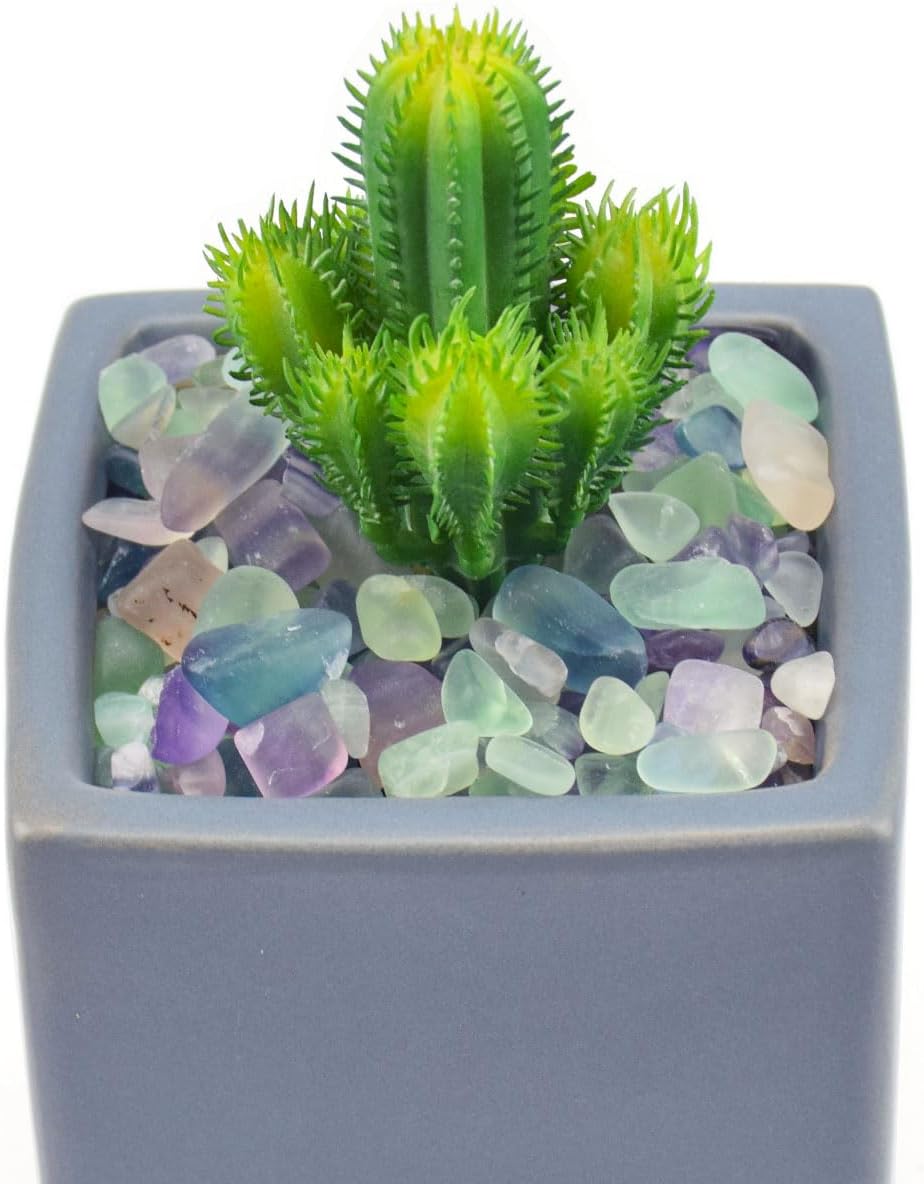 WAYBER Decorative Crystal Pebbles, 1 Lb/460g (Fill 0.9 Cup) Natural Quartz Stones Aquarium Gravel Sea Glass Rock Sand for Fish Turtle Tank/Air Plants Decoration